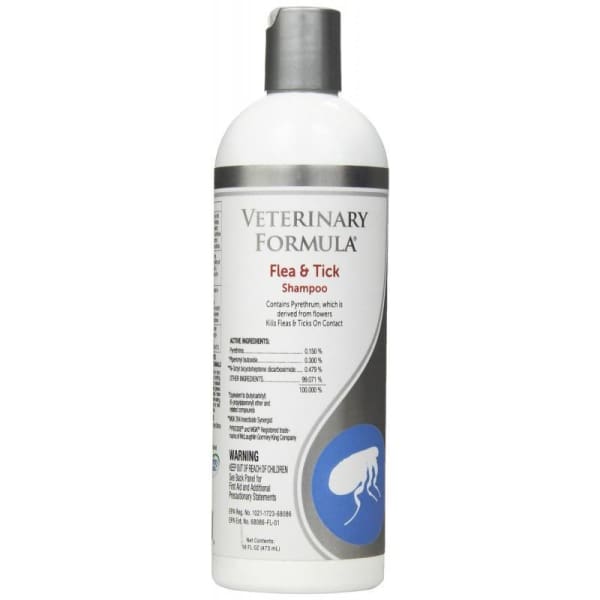 Veterinary Formula Clinical Care Flea & Tick Shampoo for Dogs & Cats | Medicated Treatment for Fleas, Ticks & Itchy Skin | Perfect for Bathing Pets at Home or After Outdoor Activities