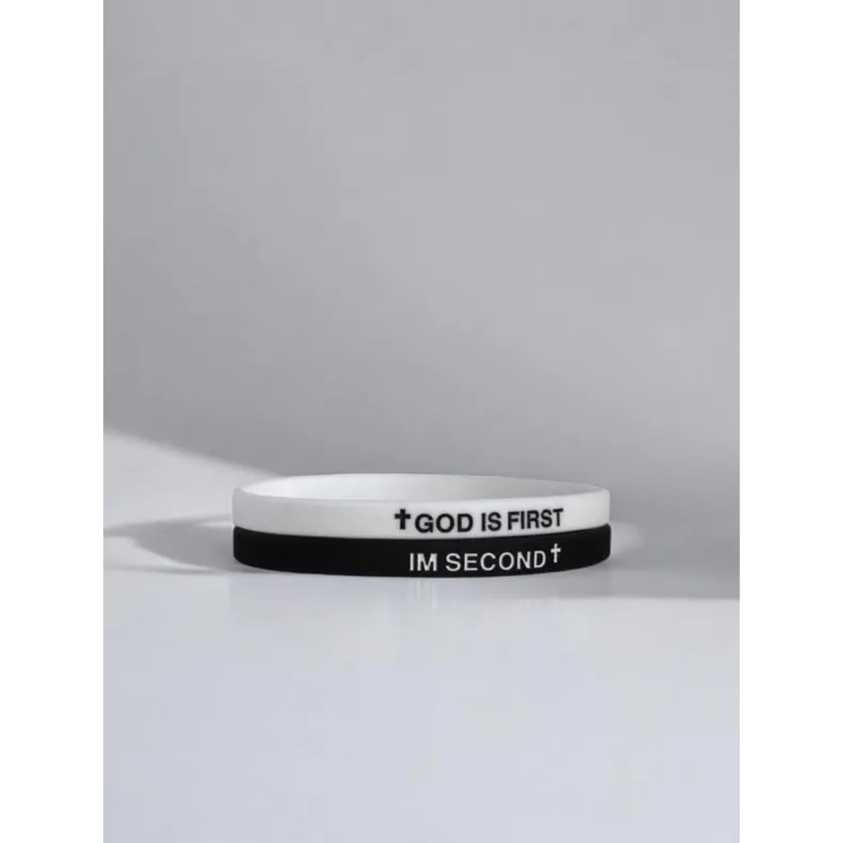 GOD IS FIRST Christian Rubber Bracelets - Inspirational Bible Verse Silicone Wristbands for Men, Women & Teens - Perfect for Church, Bible Study & Daily Faith Encouragement
