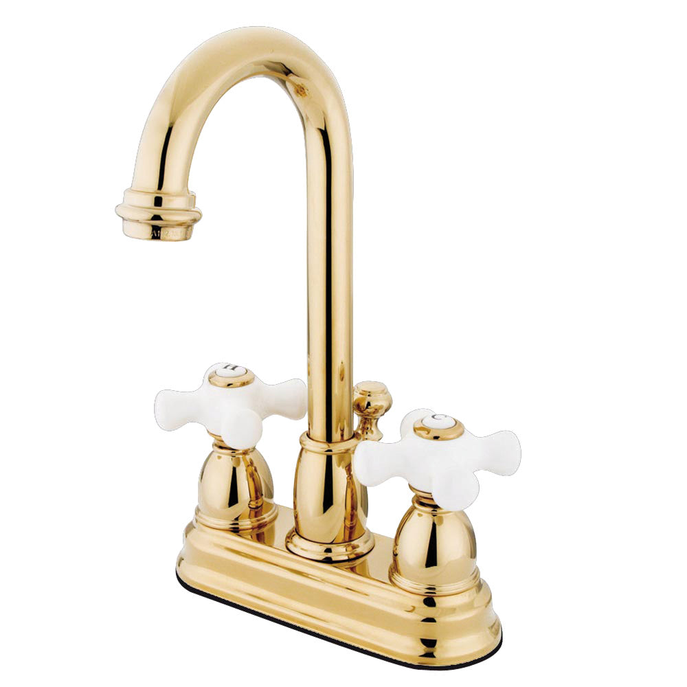 Kingston Brass KB3618PX 4-Inch Centerset Bathroom Faucet - Chrome Finish, Single Handle, Ideal for Bathroom Sink Vanity and Powder Room Installation