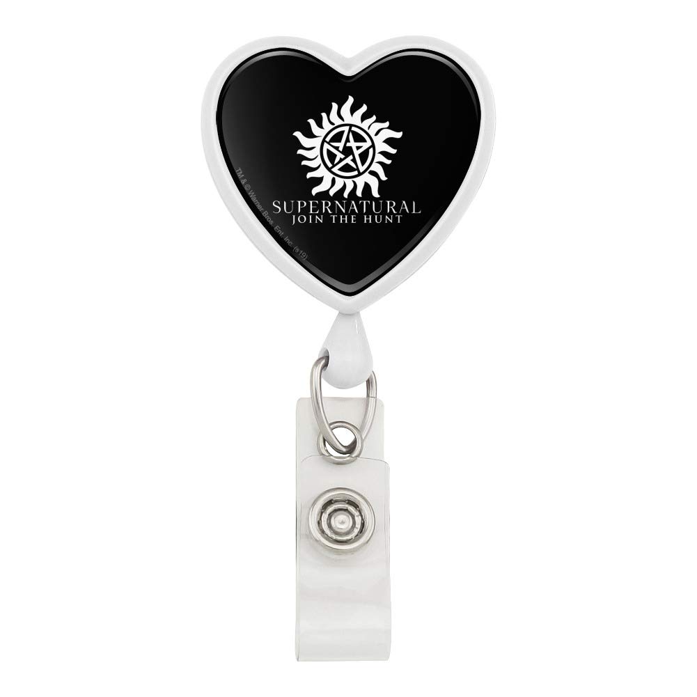 Supernatural Anti-Possession Symbol Heart Lanyard - Retractable Badge Reel & ID Card Holder for Fans, Cosplay, and Work Security (Officer, Nurse, Teacher)
