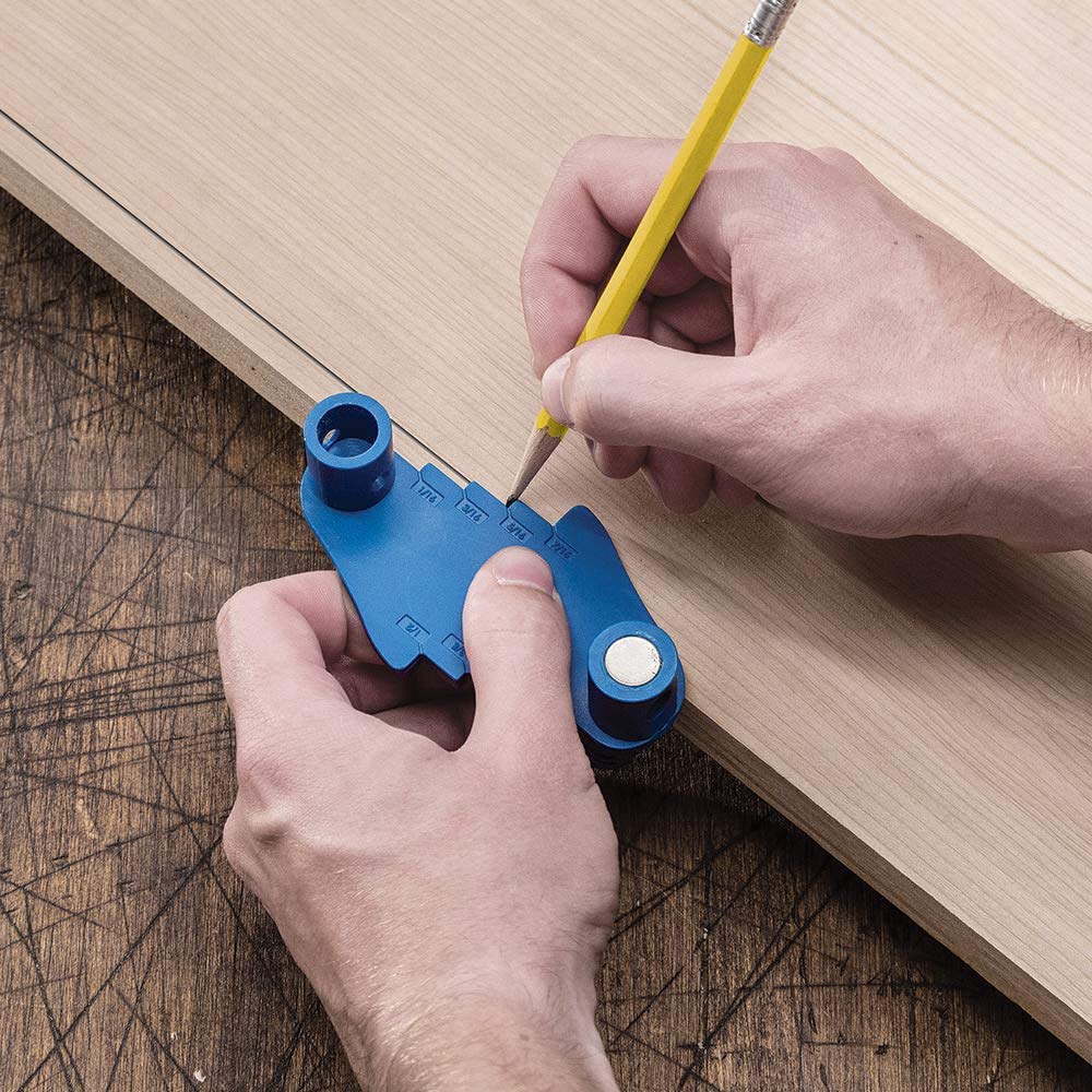 8-Piece Woodworking Center Scriber Set - Precision Marking Gauge, Offset Line Scriber & Center Finder Tool with 4 Wooden Pencils for Accurate Wood Measurement & DIY Carpentry Projects - Perfect for Furniture Making, Cabinet Installation & Wood Crafting