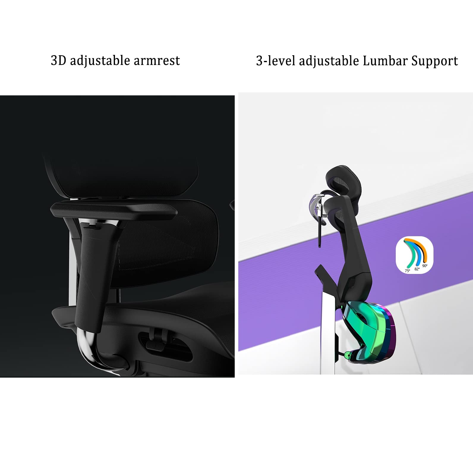 AVLUZ Ergonomic Office Chair with 3D Adjustable Armrests, Breathable Mesh Back & Lumbar Support - Comfortable Computer Desk Chair for Work, Gaming & Home Office (Gray with Footrest) - Perfect for Long Hours Sitting & Back Pain Relief