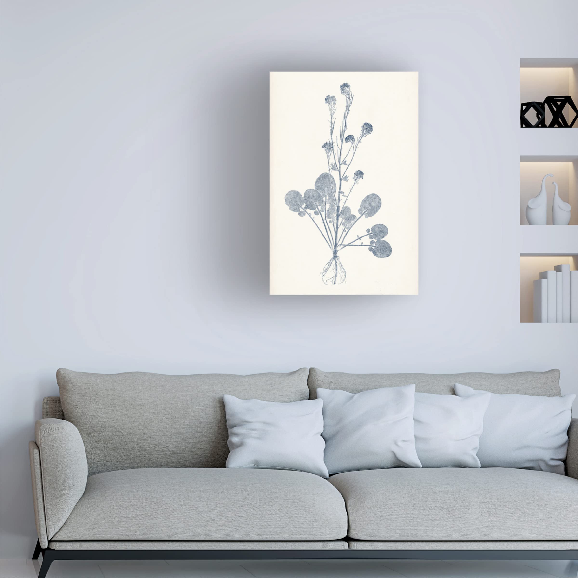 Trademark Fine Art 'Navy Botanicals VIII' Canvas Wall Art Print by Vision Studio - Coastal Home Decor for Living Room, Bedroom & Office