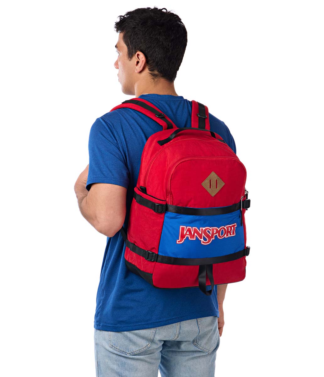 JanSport Small Seattle Backpack - Lightweight Durable School & Travel Daypack for Students & Commuters - Perfect for College, Hiking & Everyday Use (Red Tape)