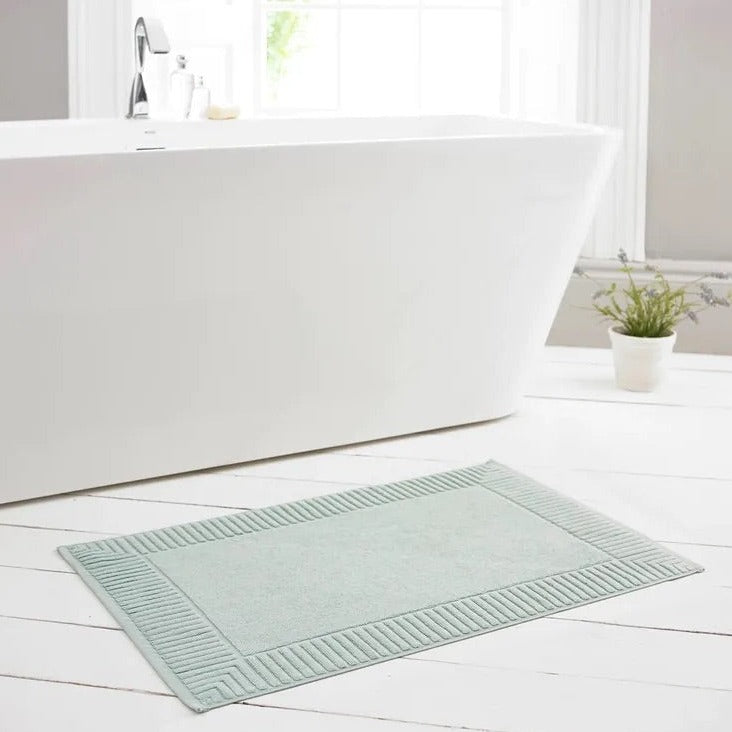 Bliss Pima Cotton Bath Mat - Ultra Soft & Absorbent Spearmint Green Bathroom Rug for Spa-Like Comfort - Perfect for Bath, Shower & Vanity Areas