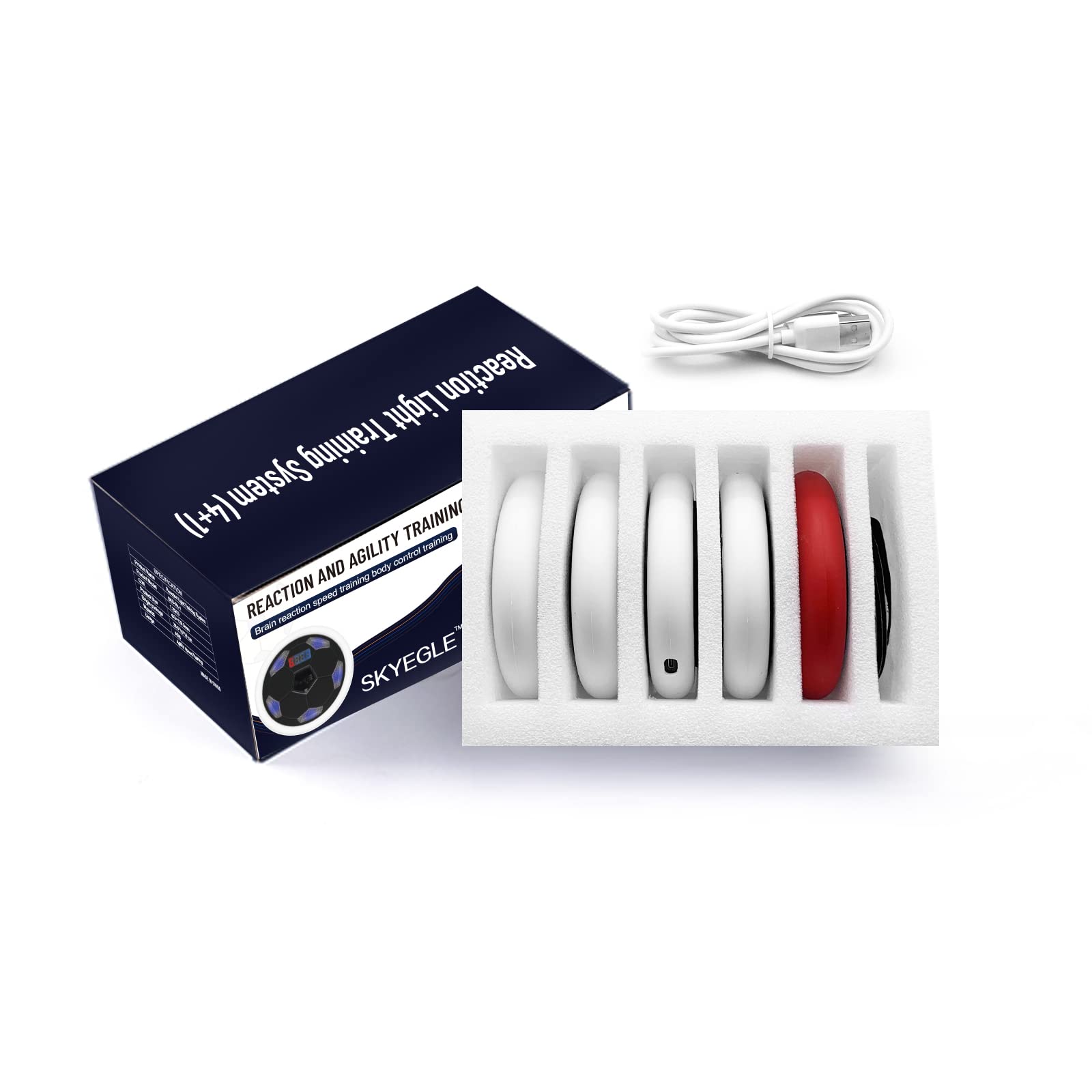 Reaction Training LED Lights - Improve Reflex, Speed & Agility for Sports, Brain Cognitive Training & Home Workouts - Set of 7 Lights for Boxing, Martial Arts, Soccer & Fitness Drills