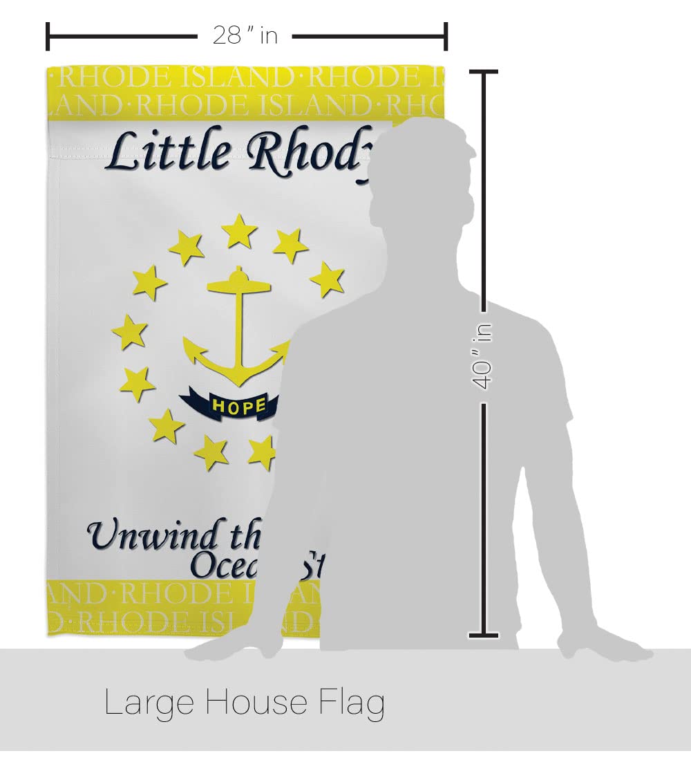 Rhode Island Americana House Flag Set 28x40