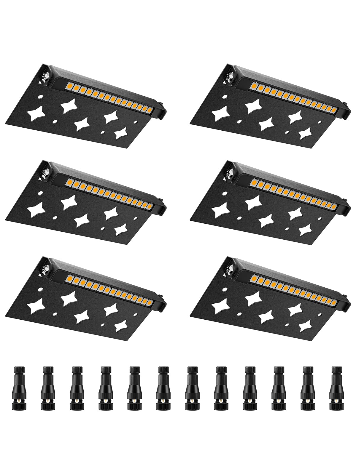 5W 7-inch LED Retaining Wall Lights - Low Voltage 12V Hardscape & Landscape Lighting - IP66 Waterproof Outdoor Step Lights - 3000K Soft White Stair & Deck Lighting (6 Pack with Connectors) - Perfect for Garden Pathways, Patio Steps, and Poolside Illumination