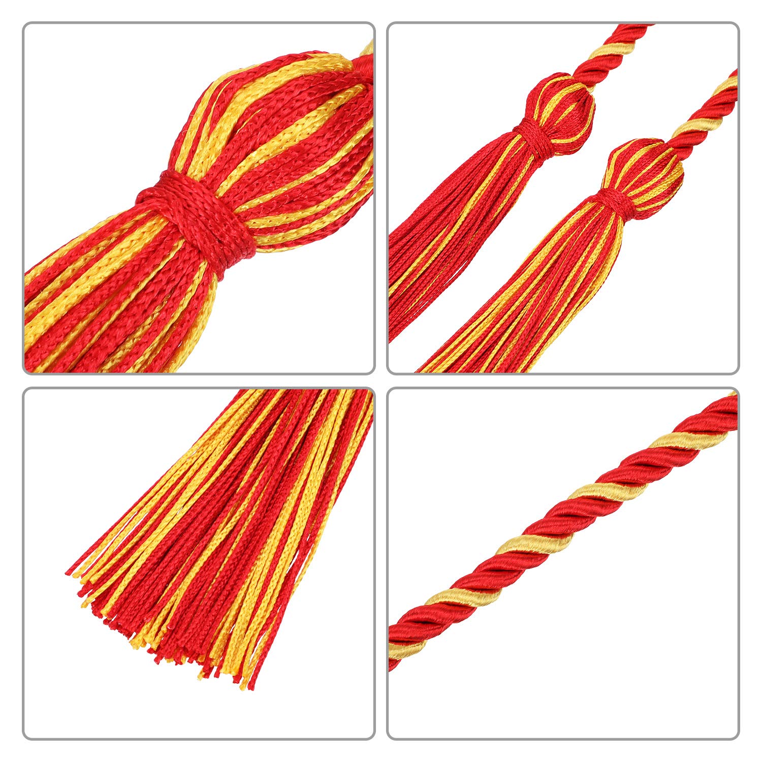 TecUnite 2025 Graduation Honor Cords - Red & Gold Polyester Yarn with Tassels for Bachelor Gown | Perfect for Commencement Ceremonies, Graduation Photos & Academic Achievements