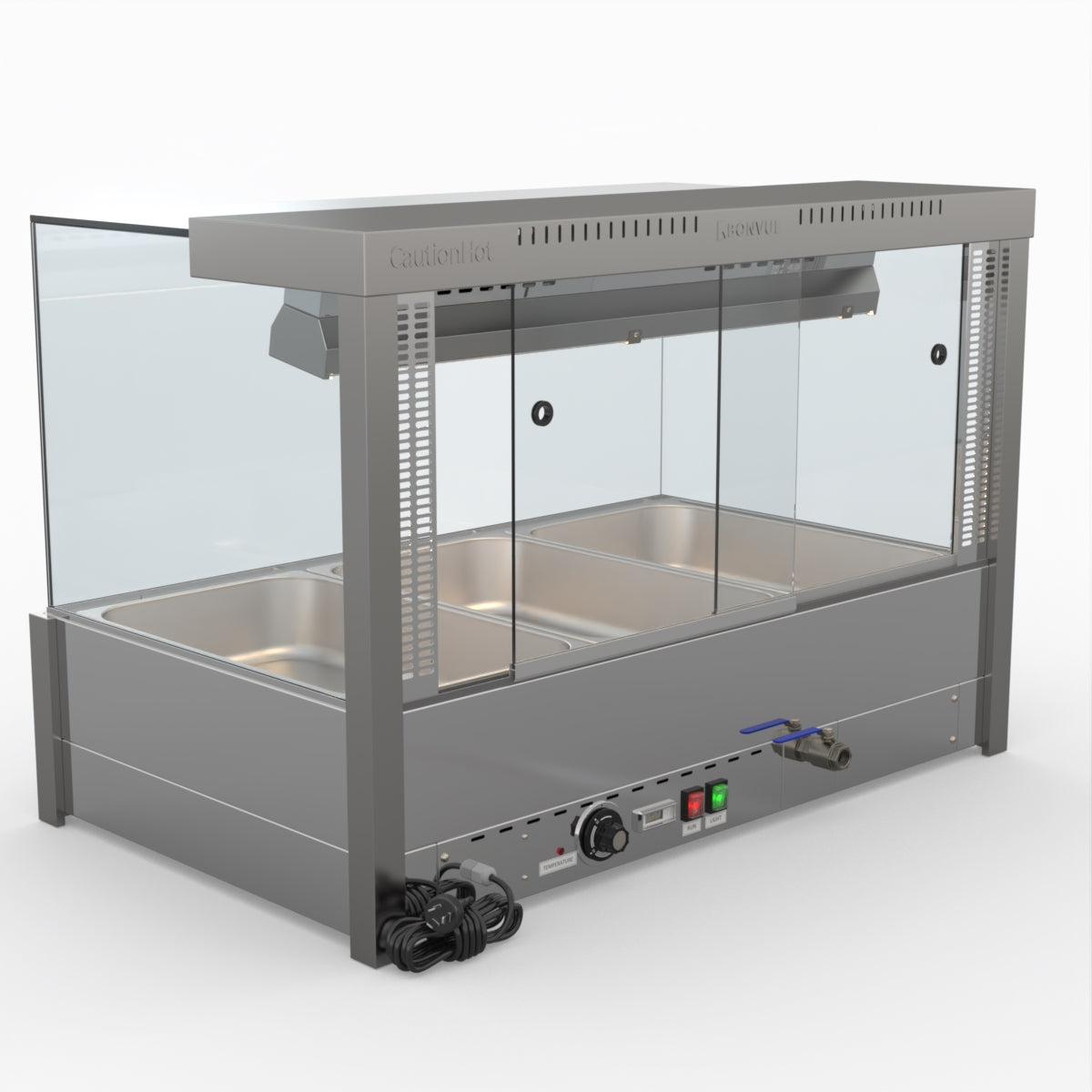 Bonvue BM11SC Square Countertop Bain Marie - Dual Wet & Dry Food Warmer for Restaurants, Catering & Buffets - Perfect for Keeping Soups, Sauces & Dishes Warm