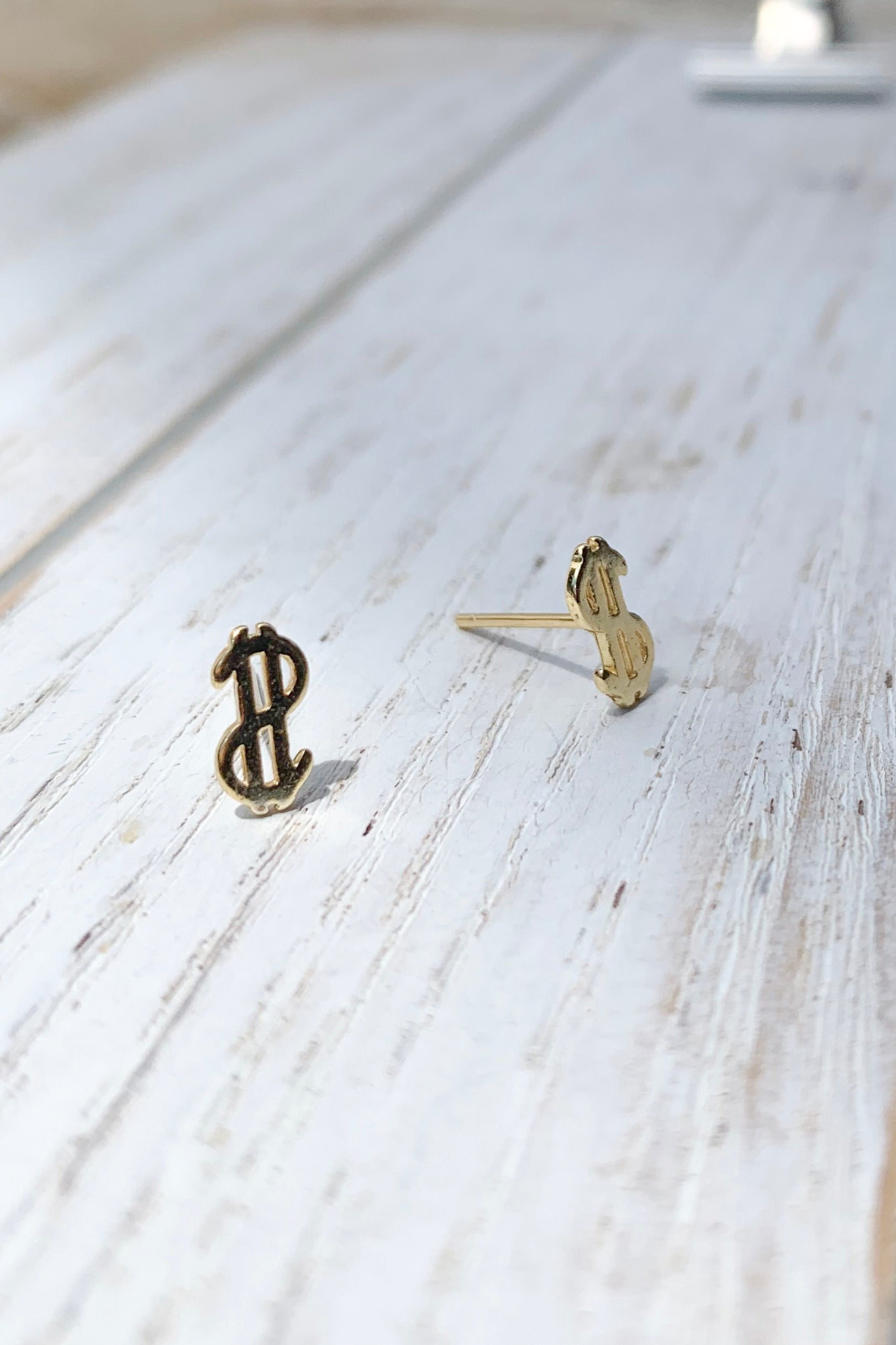 14K Gold Plated US Dollar Sign Tiny Earrings – Elegant Bridal Party Gifts for Women, Wedding Favors, Birthday Presents & Everyday Jewelry