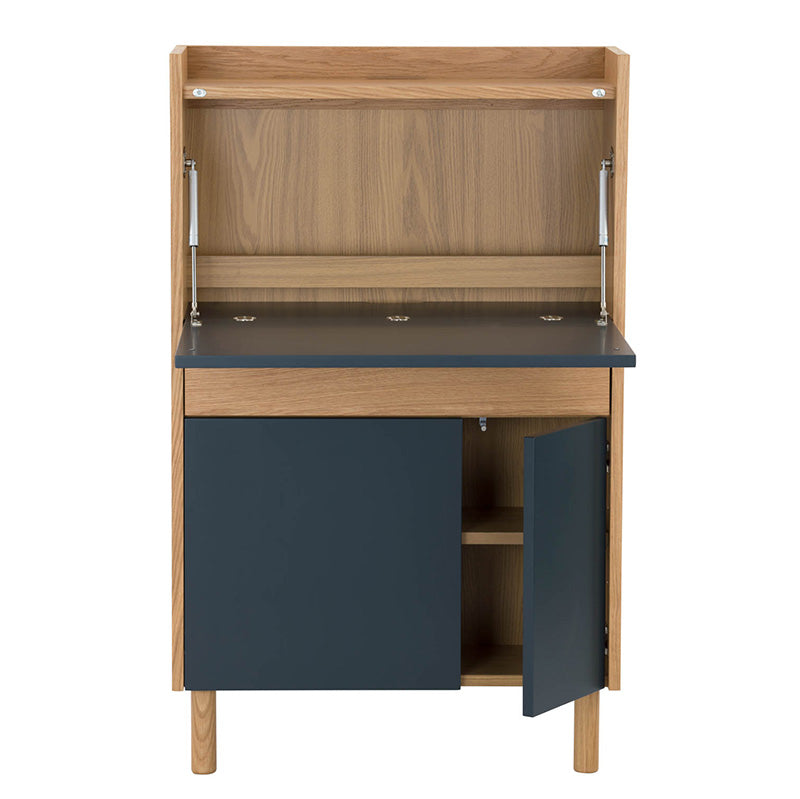 BARTON Study Desk 71cm Height - Blue & Natural Wooden Computer Desk for Home Office, Dorm Room, and Small Spaces