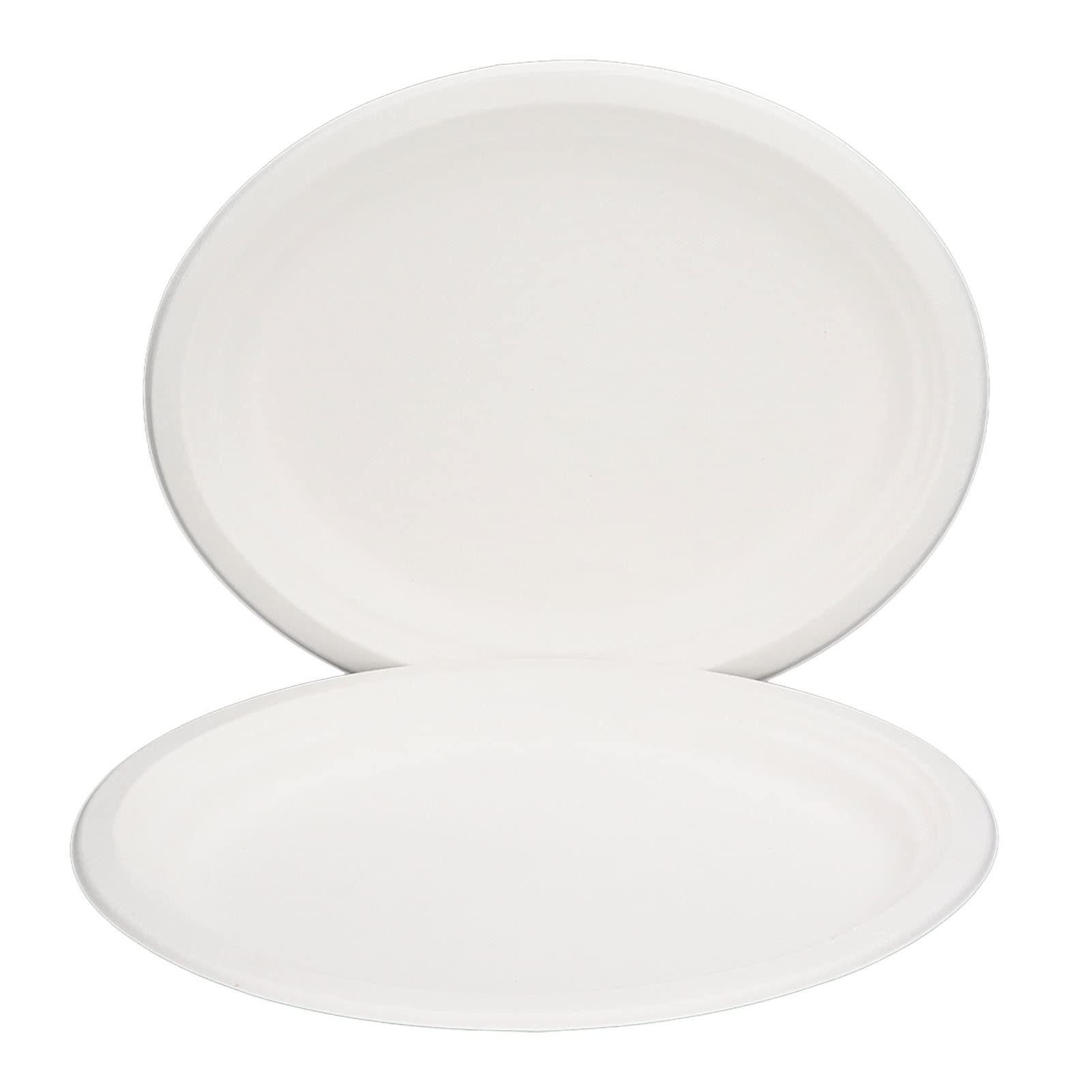 **12.5in Oval Paper Plates - 100 Pack Leak-Proof Disposable Dishes for Restaurants, Parties, Picnics & Home Use**