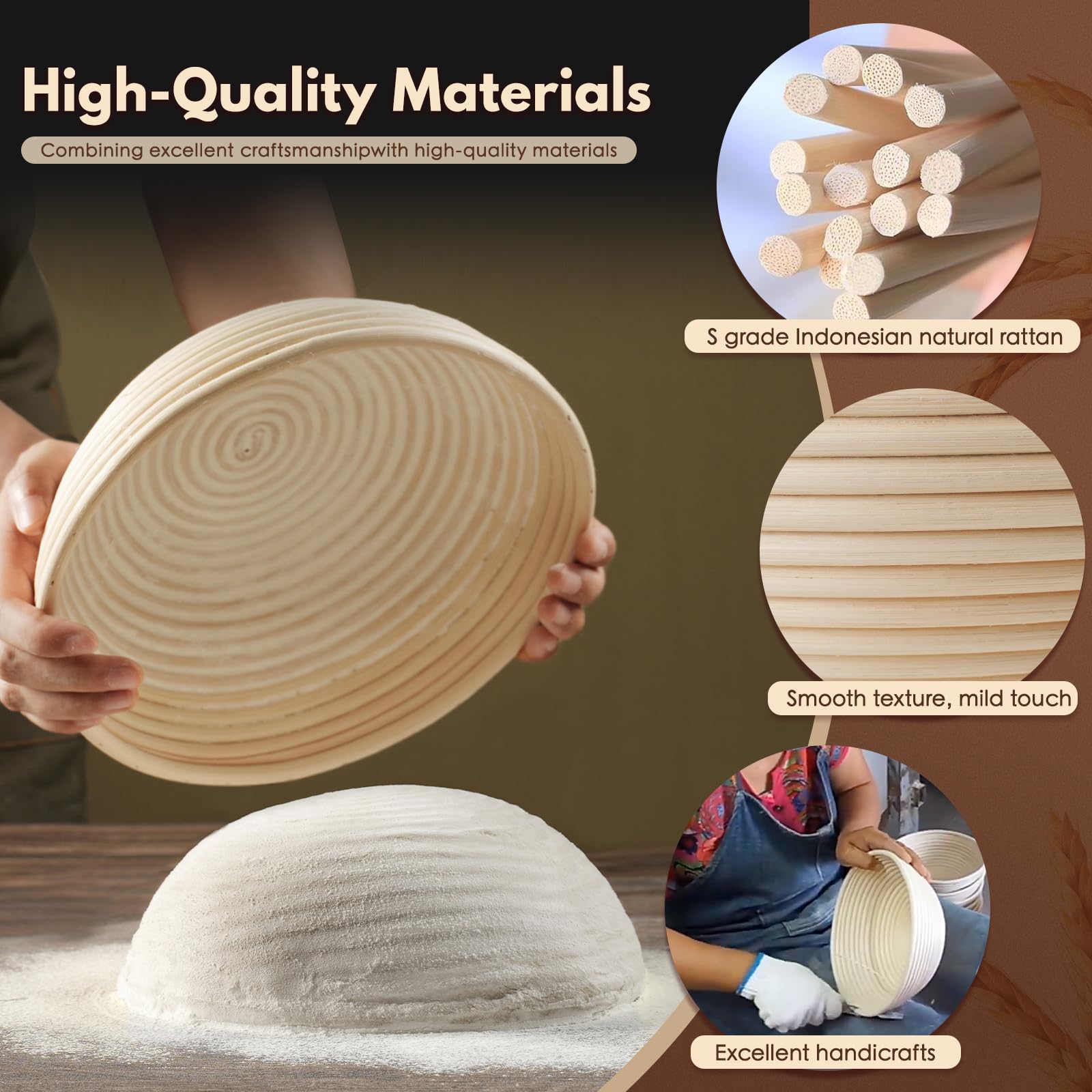 Banneton Bread Proofing Basket Set of 2 - 10
