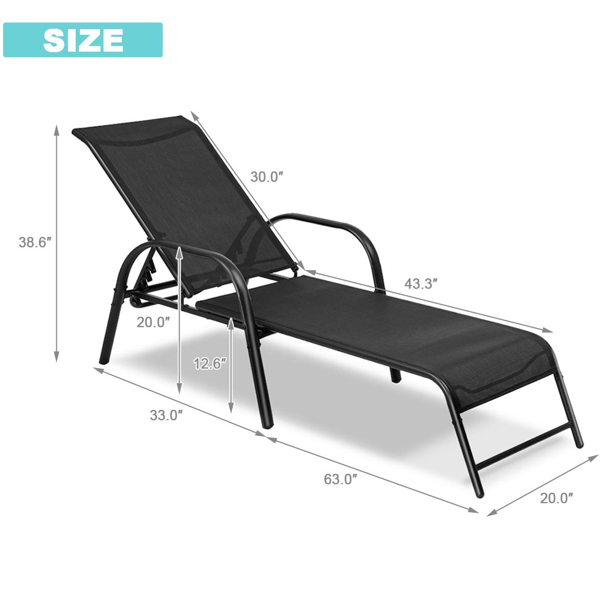Tangkula Outdoor Patio Lounge Chaise Set of 2 - Adjustable Folding Reclining Chairs with 5-Position Backrest - Durable Sling Chaise Lounge for Patio, Beach, Porch & Poolside Relaxation | Perfect for Sunbathing, Lounging by the Pool or Backyard Relaxation