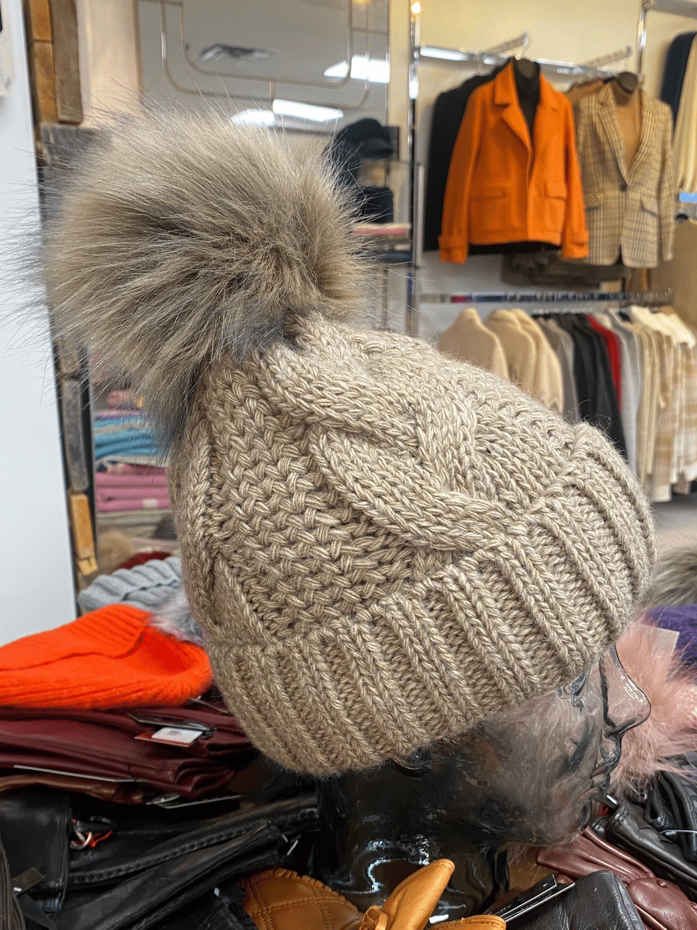 Cozy Knit Fleece Lined Pom Pom Winter Beanie Hat for Women - Warm Soft Cuffed Knit Hat for Cold Weather, Outdoor Activities & Fashion Accessories