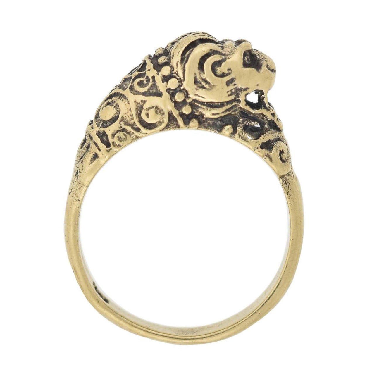 Vintage 10kt Gold Lion's Head Figural Ring for Men - Unique Animal Jewelry Gift for Birthday, Anniversary & Special Occasions