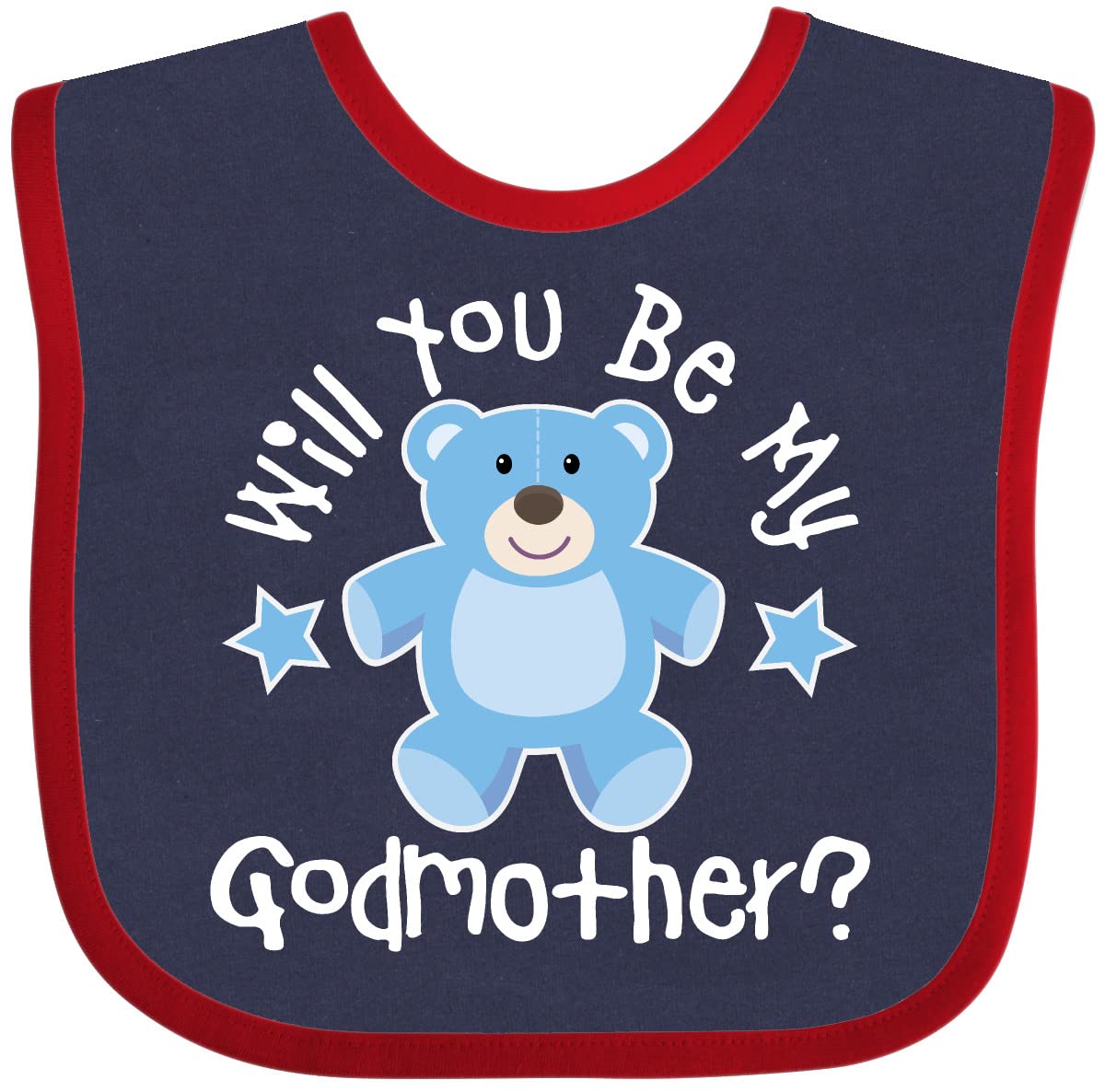 Inktastic Godmother Proposal Baby Boy Bib - Soft Cotton Bib for Newborns & Infants - Perfect for Baby Showers, Baptisms, and Special Occasions