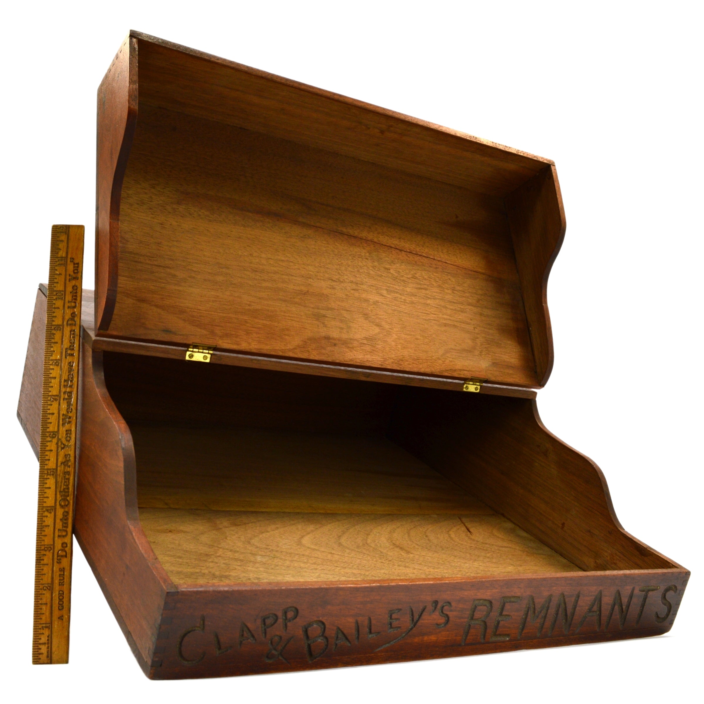 Vintage Antique Wooden Display Box - Clapp & Bailey's Remnants 19th Century Country General Store Collectible - Perfect for Home Decor, Farmhouse Style & Vintage Collection Display