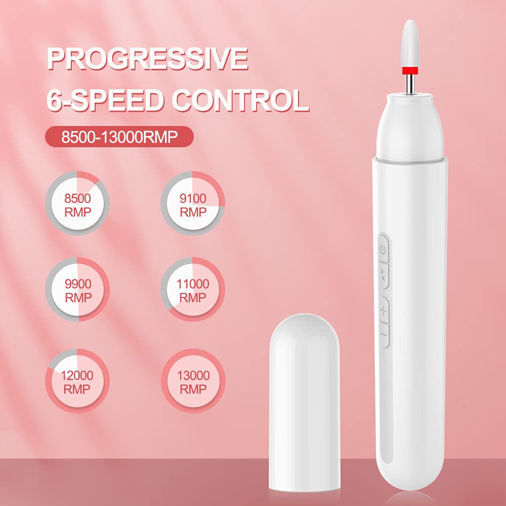 TOUCHBeauty Cordless Nail Drill Kit - Professional Rechargeable Electric Nail File for Manicure & Pedicure | Perfect for Home Salon, Nail Art & DIY Nail Care