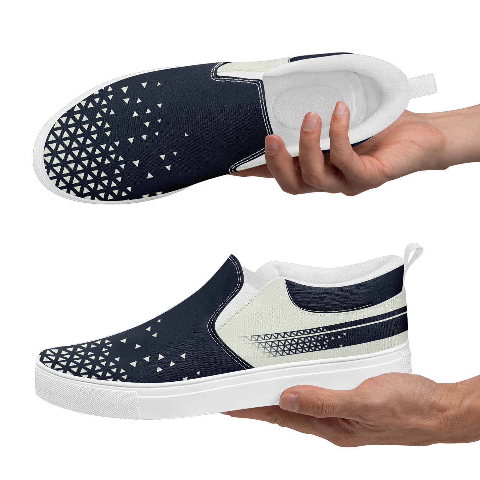 Custom Personalized Slip-On Canvas Sneakers for Men & Women - Comfortable Handmade Shoes FN071 E023042 (Perfect for Casual Wear, Travel & Everyday Fashion)