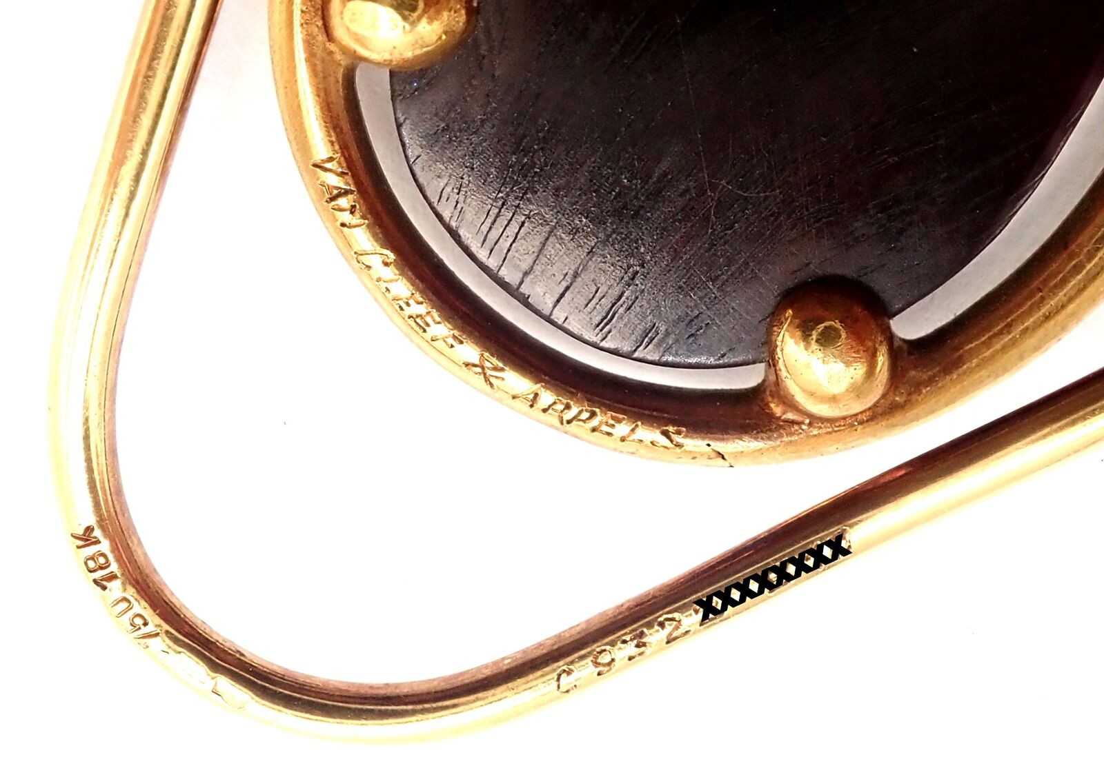 Authentic Van Cleef & Arpels 18k Yellow Gold LetterWood Money Clip - Vintage Luxury Money Clip for Cash & Credit Cards - Perfect for Gifts, Weddings & Business Professionals
