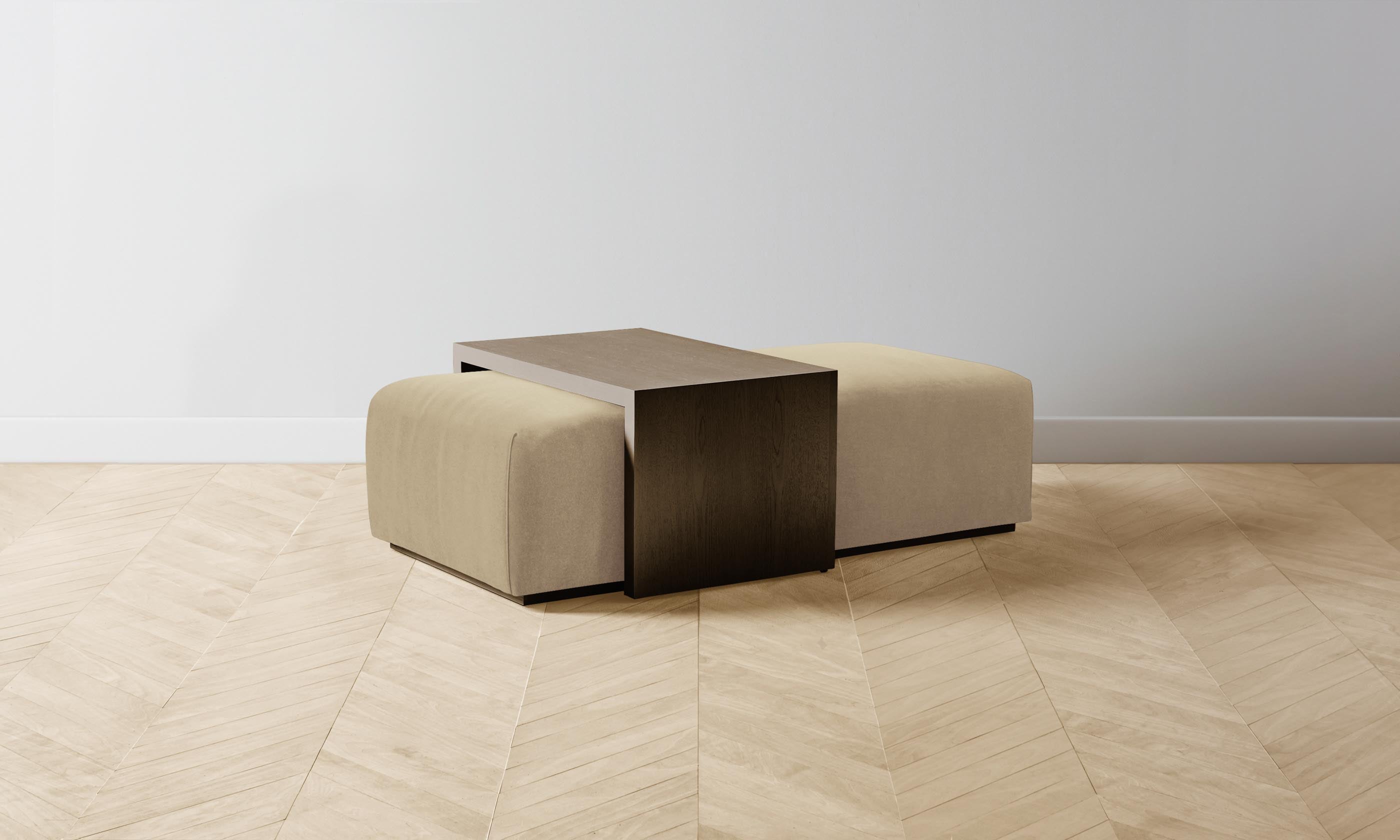 The Bowery Ottoman - Luxurious Mohair Upholstery in Almond - Perfect for Living Room, Bedroom & Lounge Decor
