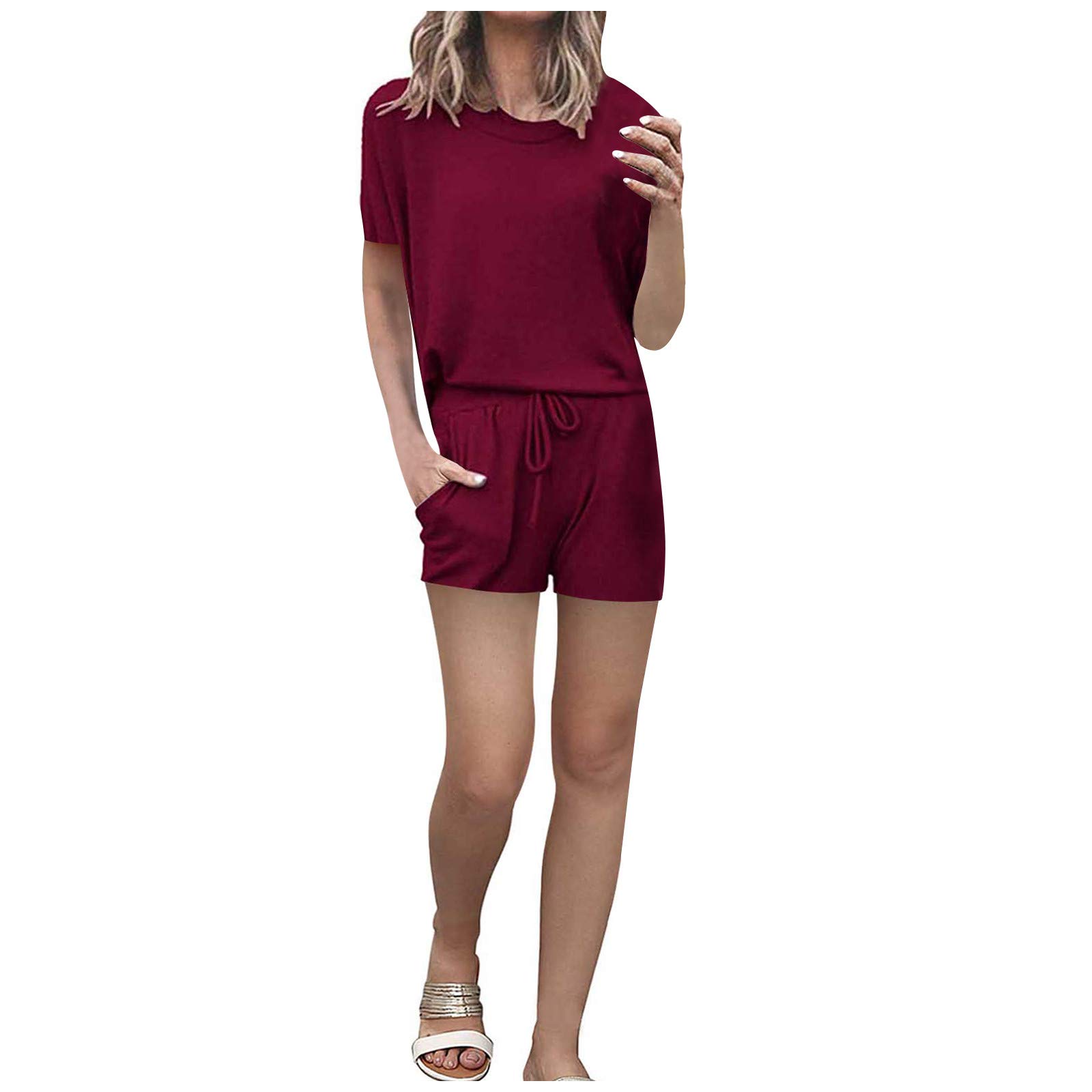 Amikadom Women's Casual Pant Sets - Pleated Ruched Bandage Loose Fit Shorts & Pants for Summer & Fall | Comfortable Outfits for Daily Wear, Work, Travel & Lounge