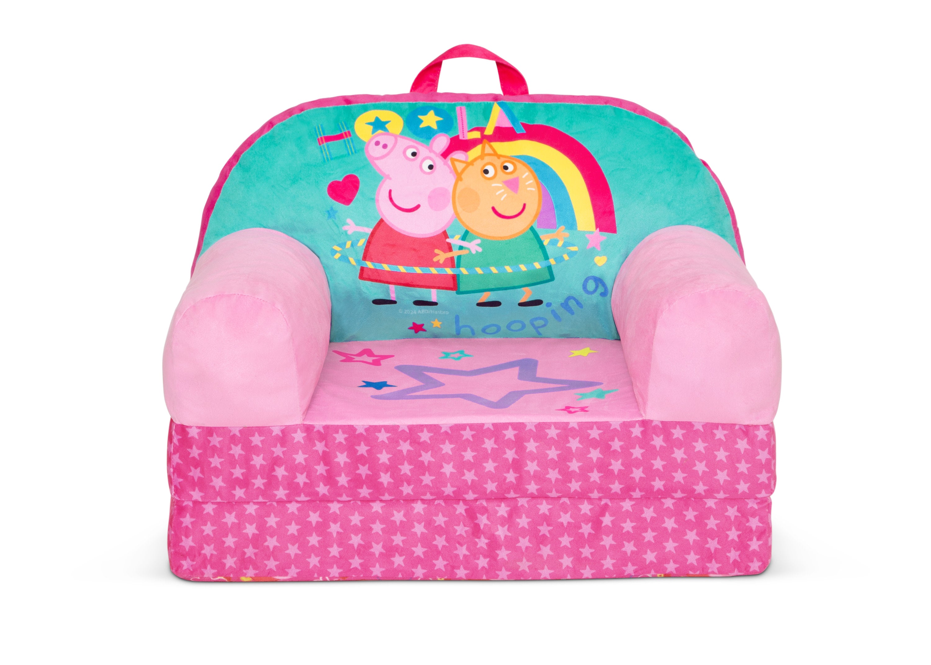 Peppa Pig Cozee Buddy Flip Out Chair - Soft Plush Kids Chair for Playroom, Bedroom & Travel - Perfect for Toddlers & Preschoolers