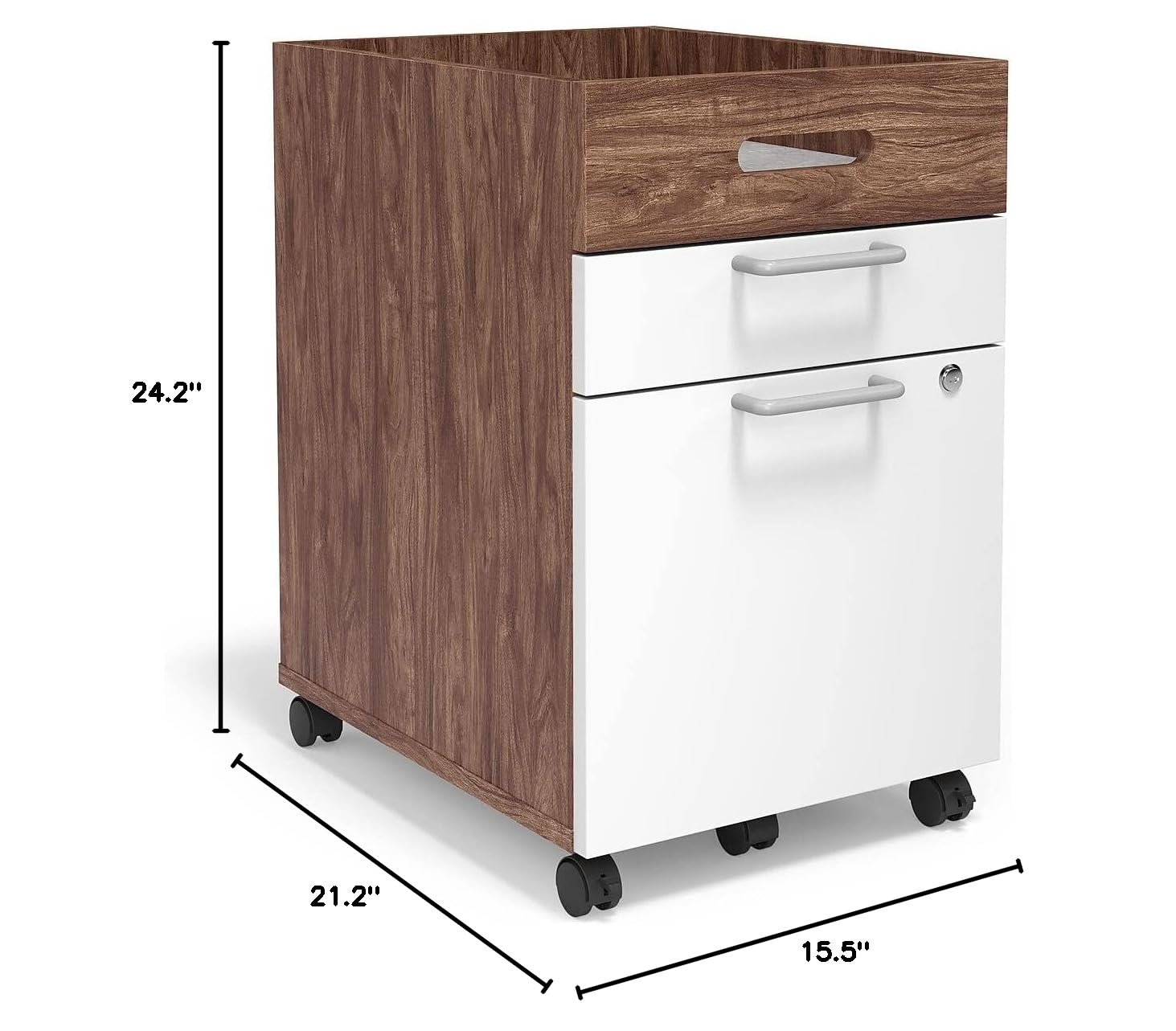 2-Drawer Vertical File Cabinet with Wheels - Mobile Pedestal Storage for Office Documents & Supplies - Perfect for Home Office, Classroom, or Workspace Organization