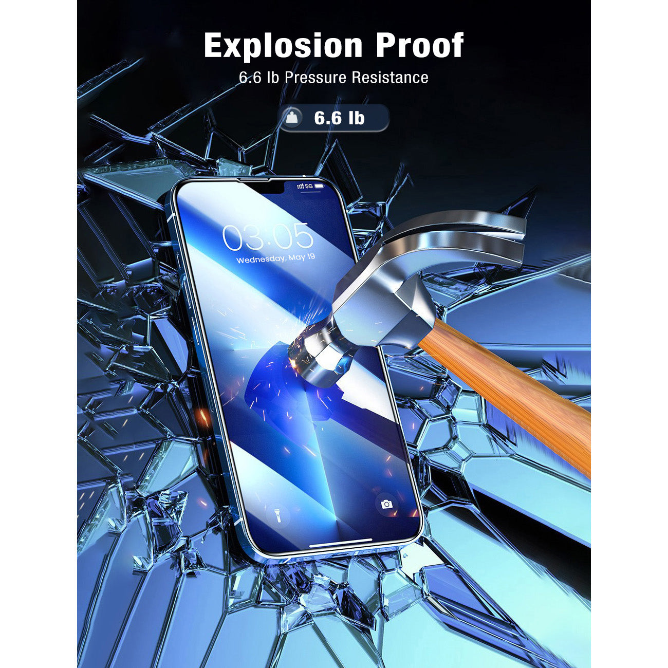 2.5D Tempered Glass Screen Protector for iPhone 13 Pro Max 6.7 Inch - HD Clear, Anti-Scratch, Bubble-Free - Perfect for Everyday Use, Gaming, and Outdoor Activities