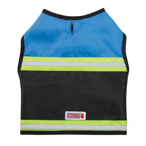 Kong Safety Dog Vest for Small & Medium Dogs - Reflective Red Pet Harness for Night Walks & Outdoor Adventures