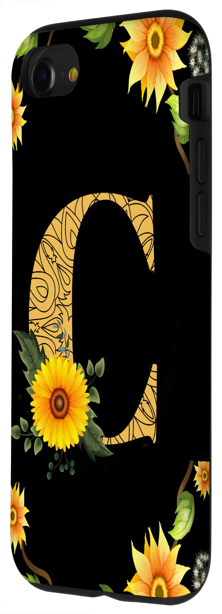Elegant Monogram iPhone SE (2020)/7/8 Phone Case with Sunflower Letter C - Perfect Gift for Women & Personalized Initial Protection (Home, Office, Travel)