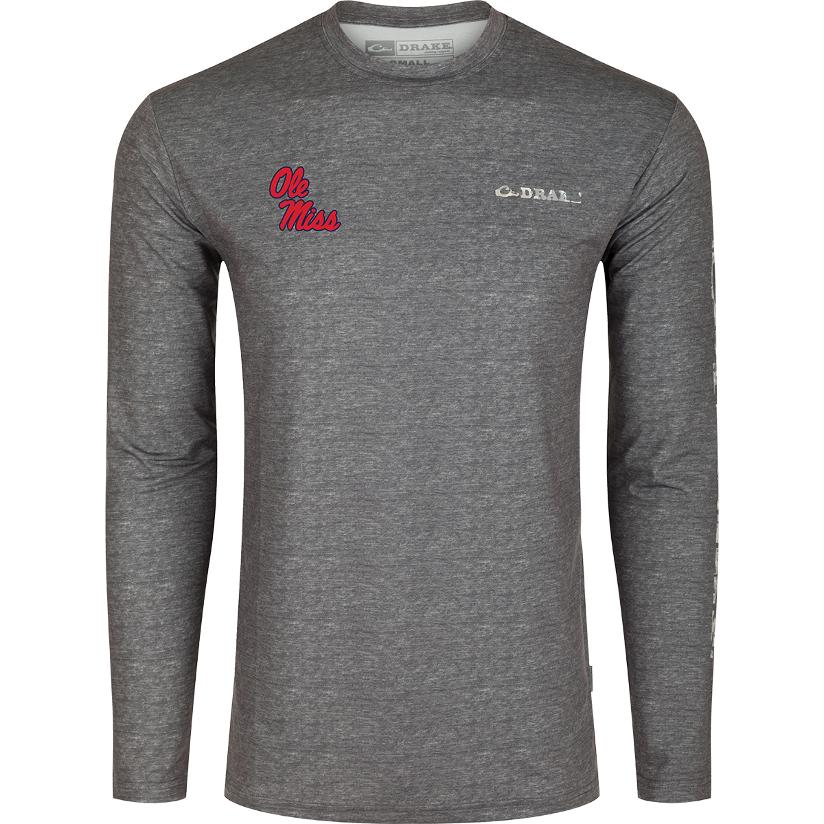 Ole Miss Performance Heather Long Sleeve Crew T-Shirt for Men & Women - Moisture Wicking, Comfort Fit, Breathable Fabric - Perfect for Workouts, Running, Gym & Casual Wear
