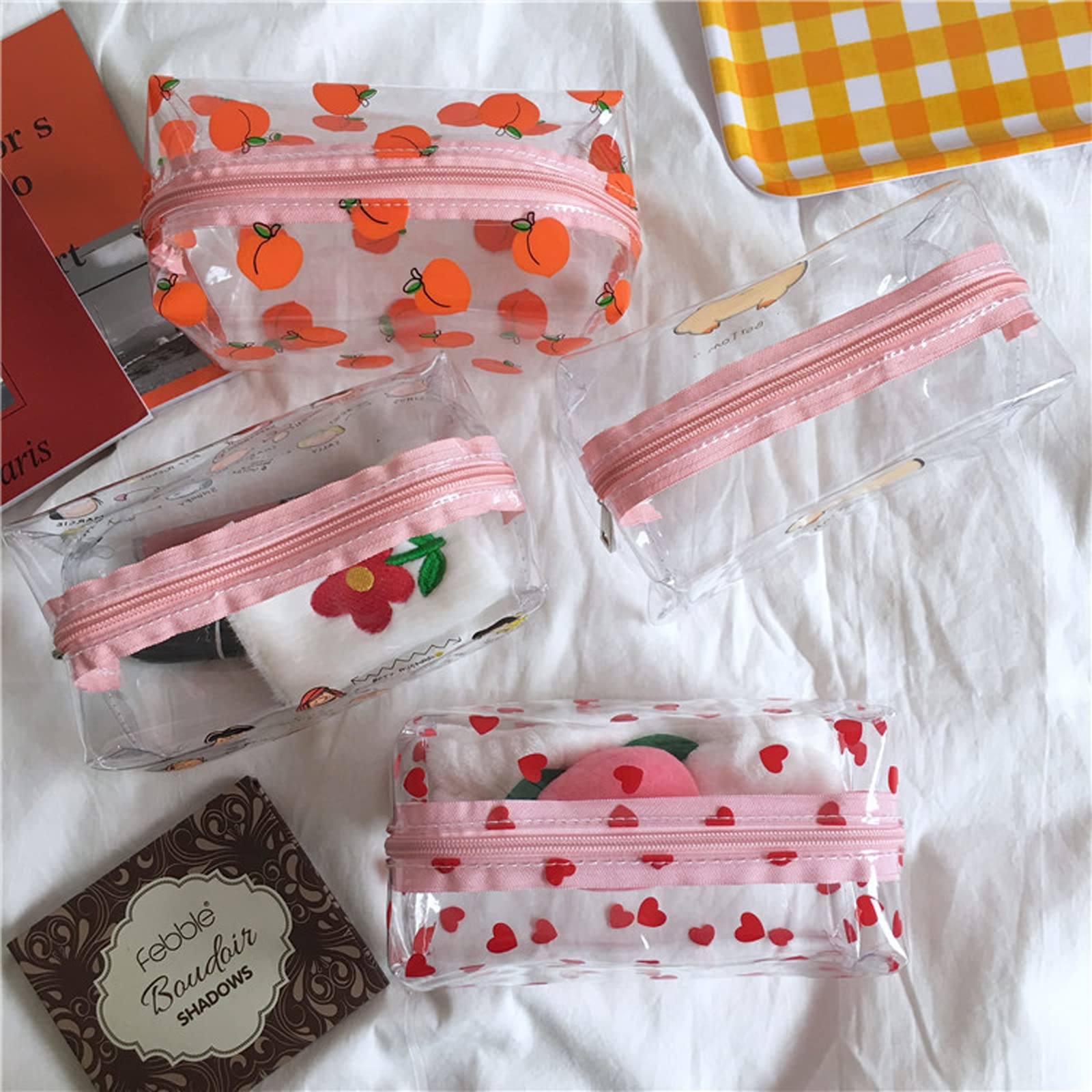 1 Pack Clear Cute Pig Transparent Makeup Bag for Women & Girls - Waterproof Cosmetic Organizer for Travel, Gym & Daily Essentials Storage