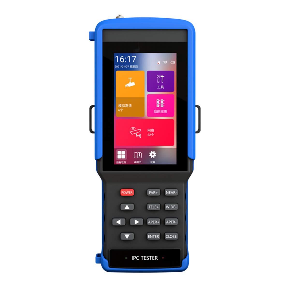 PEGATISAN 4.5 Inch Touch Screen H.265 IP/CVBS/CVI/TVI/AHD Analog Camera Tester with Built-in WiFi, POE Power Output & PTZ Control - Perfect for CCTV Installation, Security Camera Testing, and Surveillance System Maintenance
