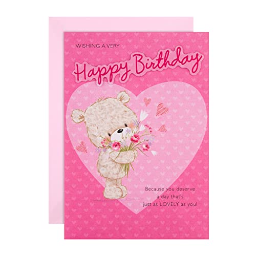 Birthday Card Pink Bear