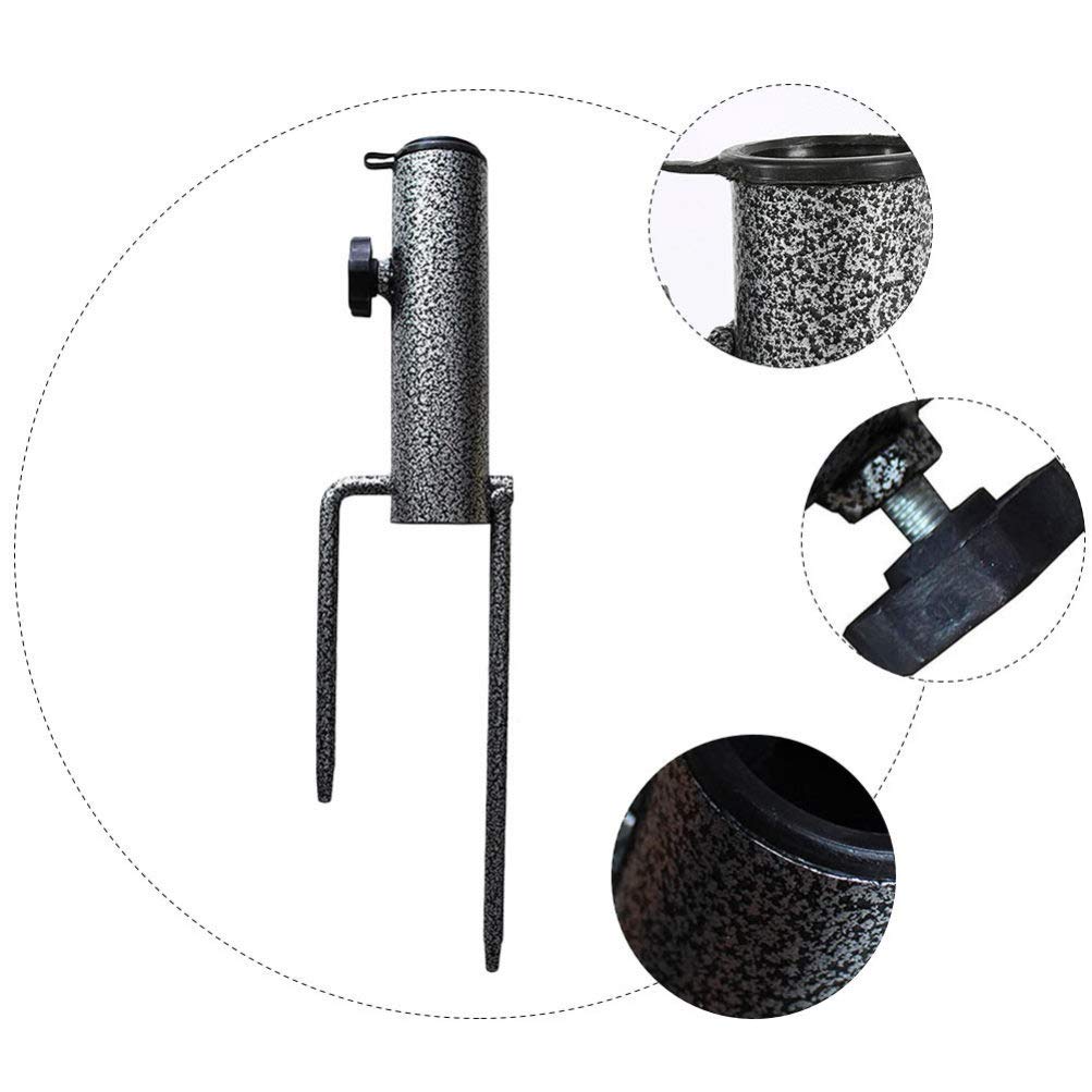 Hemoton 2 Pack Heavy Duty Sun Umbrella Anchor - Durable Steel Ground Stake for Patio, Beach & Garden Umbrellas - Perfect for Outdoor Shade Support in Backyard, Poolside & Camping