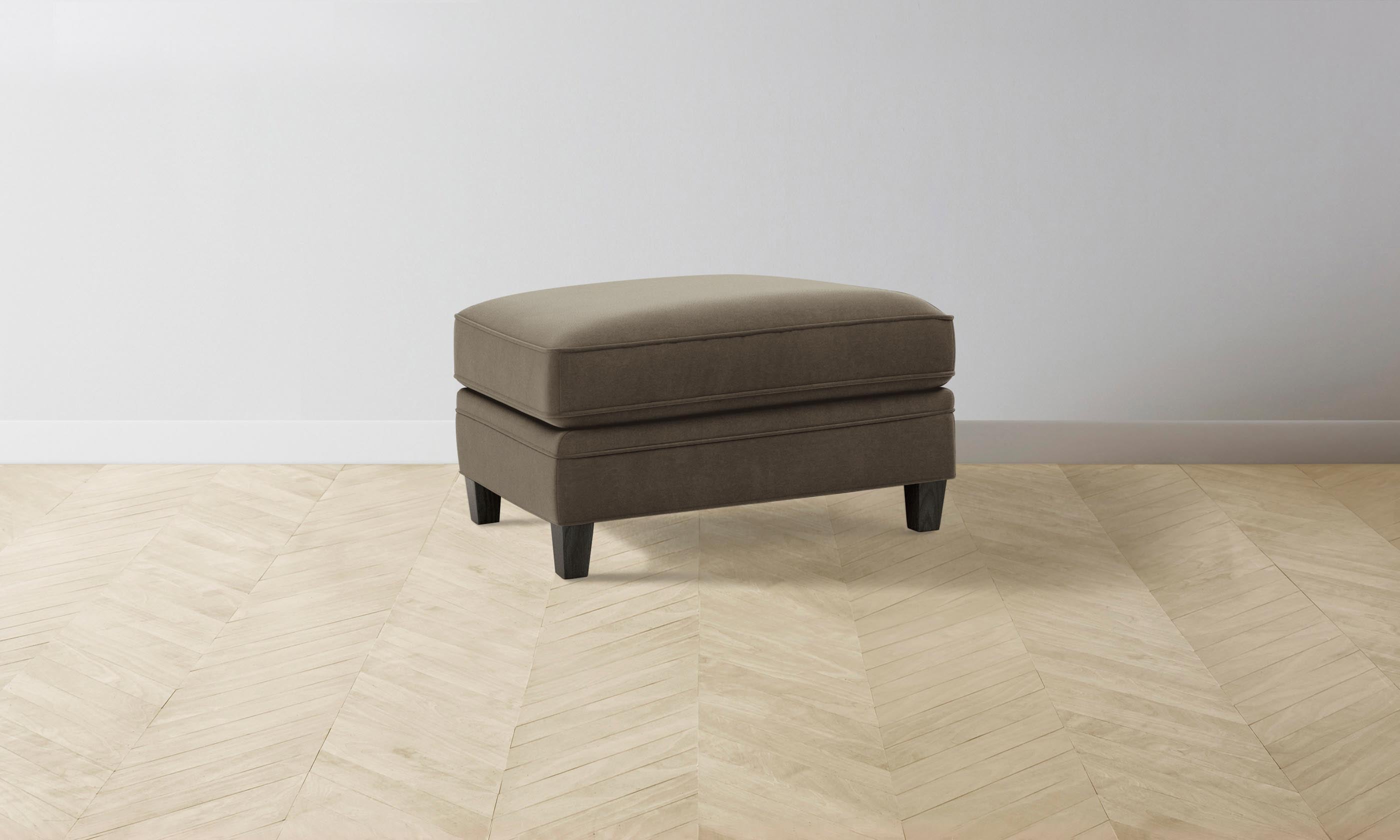 Luxury Carmine Ottoman with Soft Mohair Mink Upholstery - Elegant Living Room Footrest & Accent Chair for Home Decor