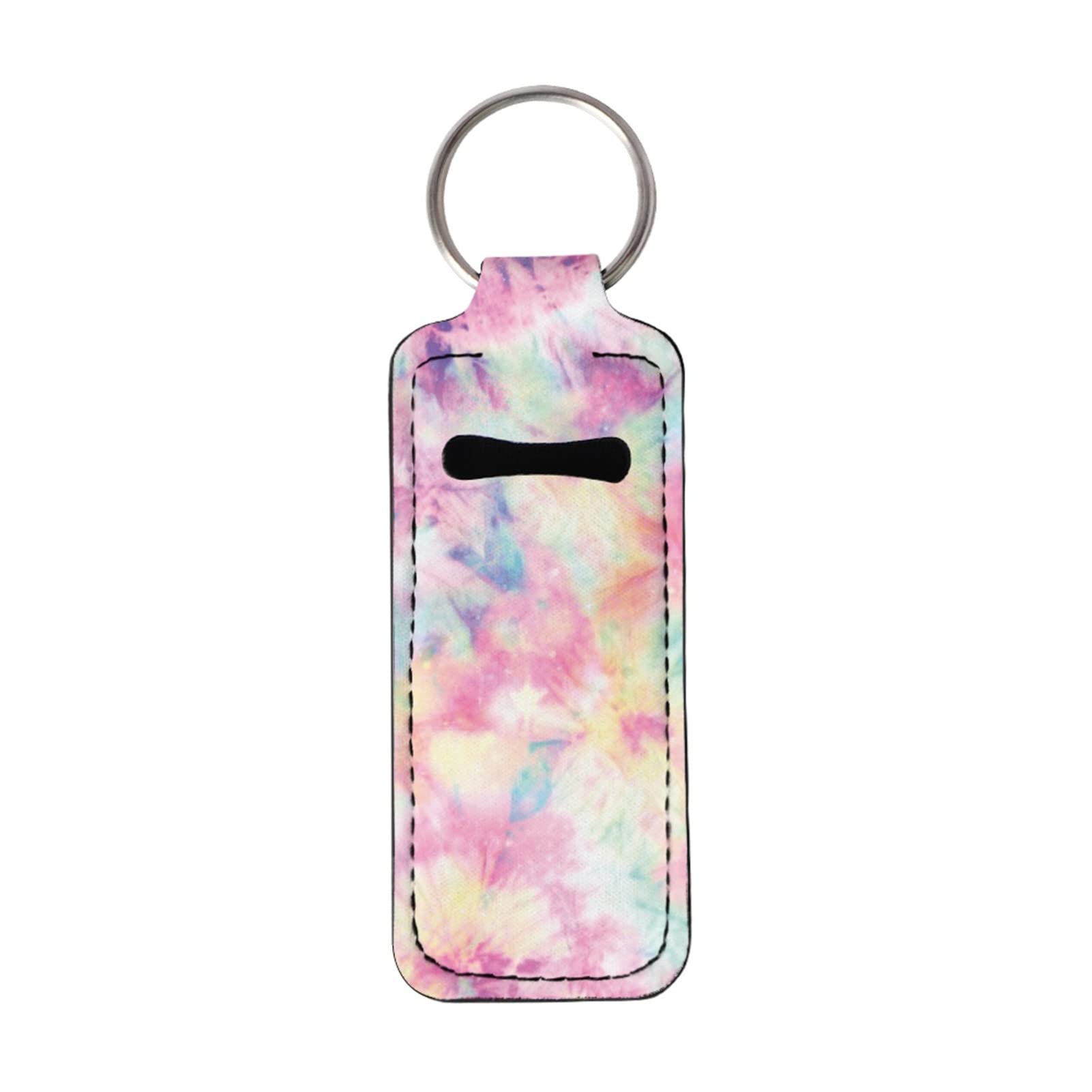 AFPANQZ 5-Piece Tie Dye Chapstick Keychain Holder Set - Portable Lipstick Sleeve Pouch with Metal Ring for Travel, Outdoor & Makeup Organization | Perfect for Keychains, Purses & Backpacks