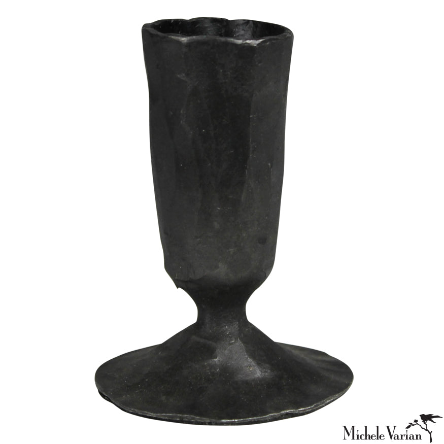 3 Inch Blackened Candle Holder - Short Metal Candle Stand for Table Decor, Wedding Centerpieces & Home Decor
