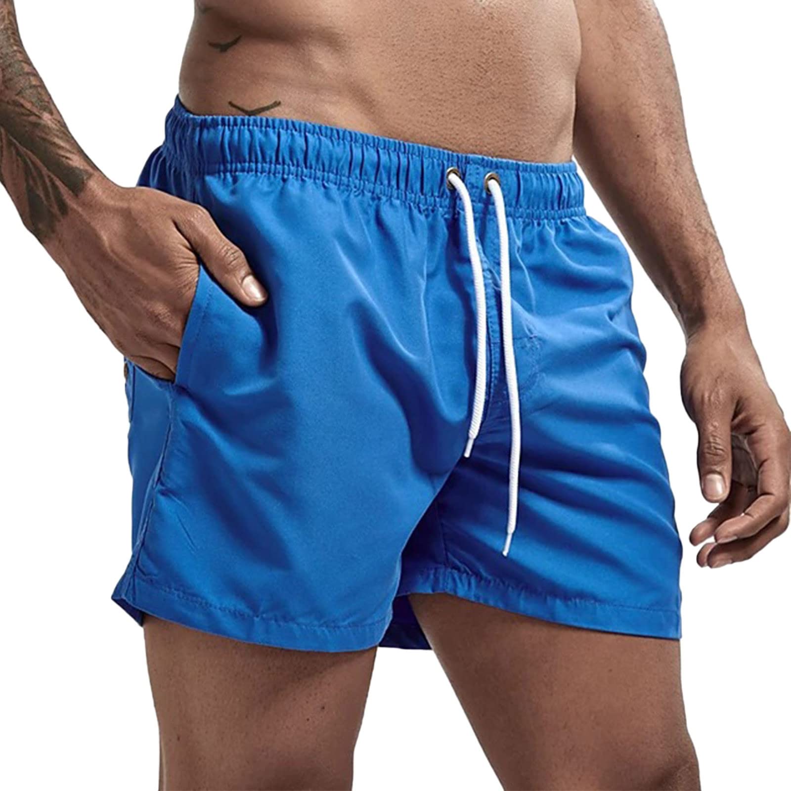 IMMAY Men's Casual Summer Shorts - Candy-Colored Solid Board Shorts with Lace-Up for Beach, Swimming & Outdoor Activities