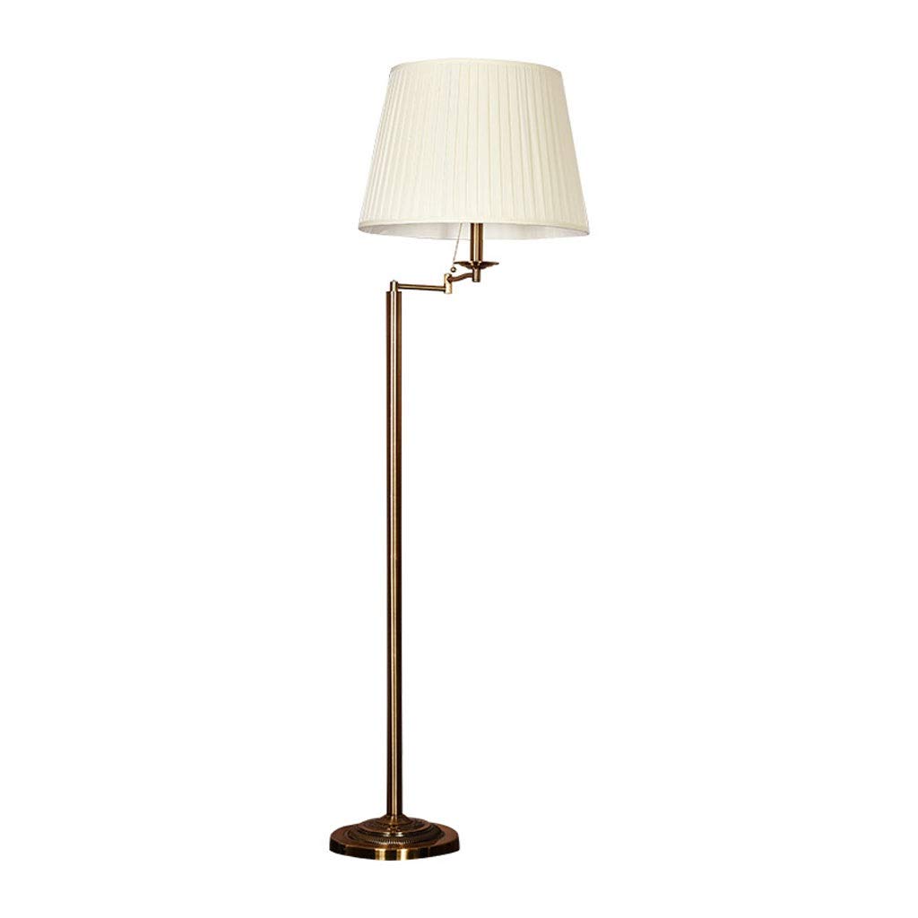European Style Adjustable Swing Arm Floor Lamp with Linen Shade - Modern Home Office Decor for Living Room, Bedroom, Study & Hotel AA+