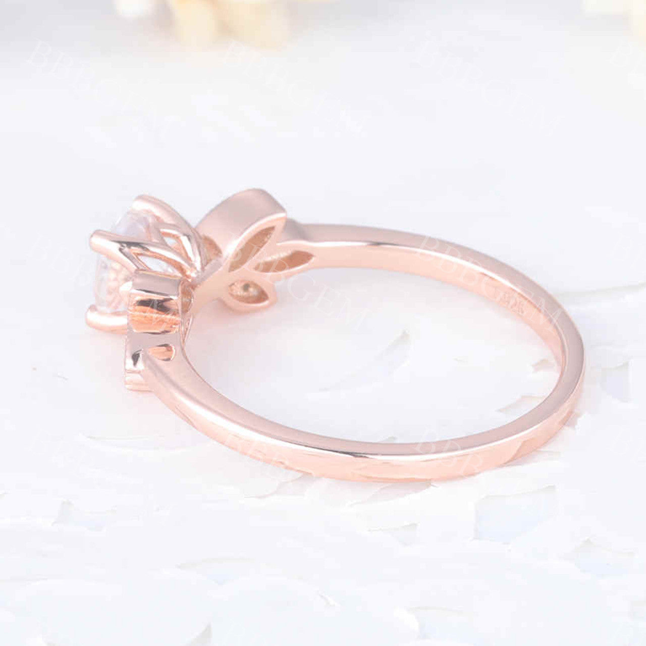 Rainbow Moonstone Diamond Engagement Ring in Rose Gold – Unique Bridal Jewelry for Women | Perfect for Proposals, Weddings & Anniversary Gifts