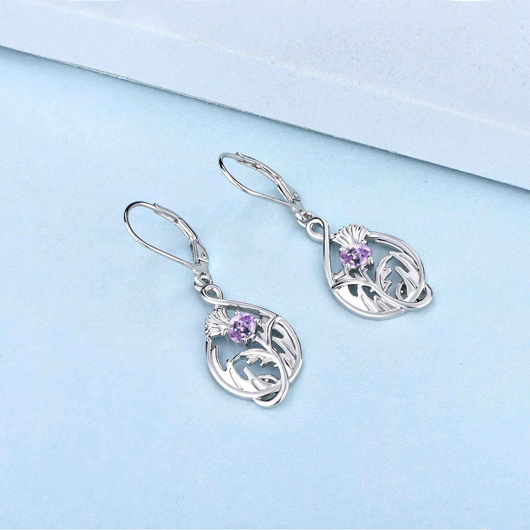 Scottish Thistle Earrings 925 Sterling Silver - Outlander Jewelry for Women | Wedding & Party