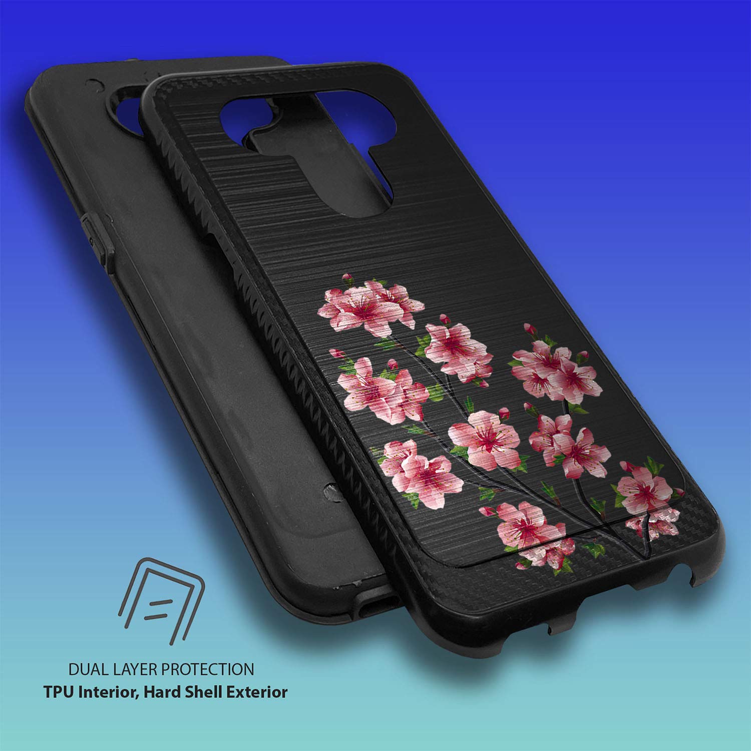 Premium LG Stylo 6 Case - Brushed Armor Dual Layer Protective Phone Cover with Pink Blossom Design | Shockproof & Slim Fit | Perfect for Everyday Use, Travel & Outdoor Activities