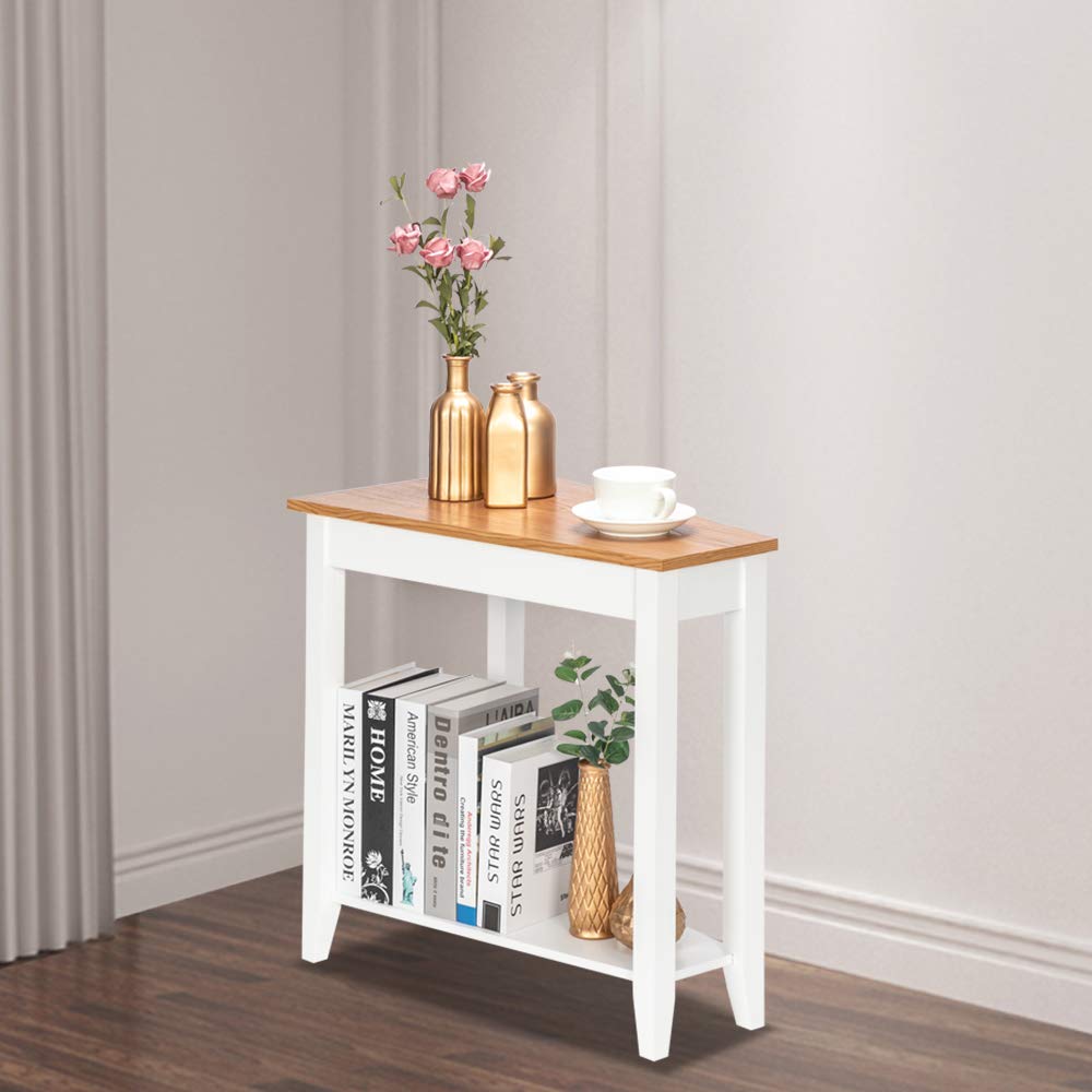 Premium Sofa Side Table - Modern End Table & Accent Table with Light Walnut Finish - Irregular Design for Living Room, Bedroom, or Office Decor