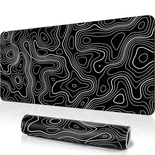 Black Topographic Contour