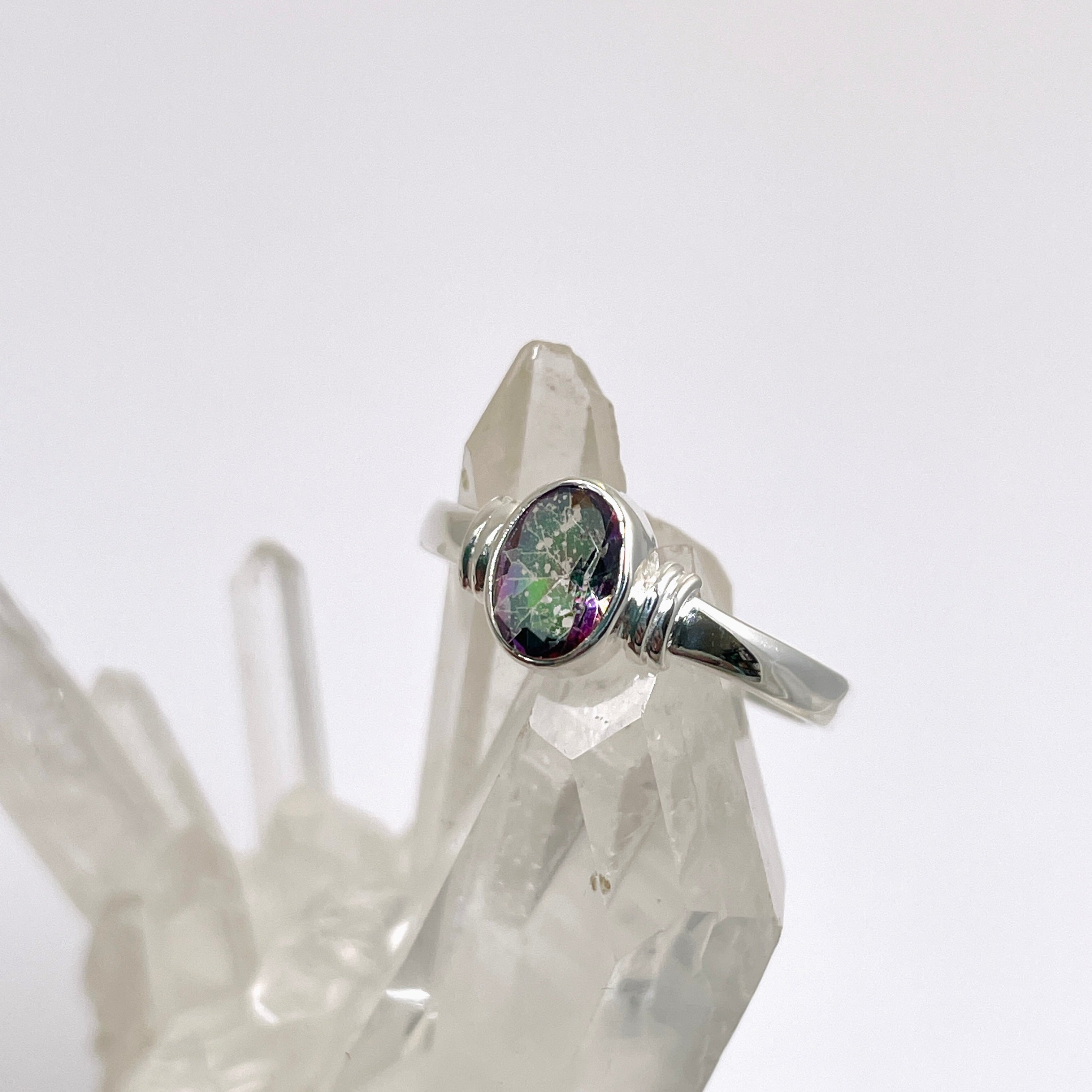 Natural Mystic Topaz Oval Faceted Gemstone in Sterling Silver Decorative Pendant R4831 - Perfect for Jewelry Making, Gift Giving & Special Occasions
