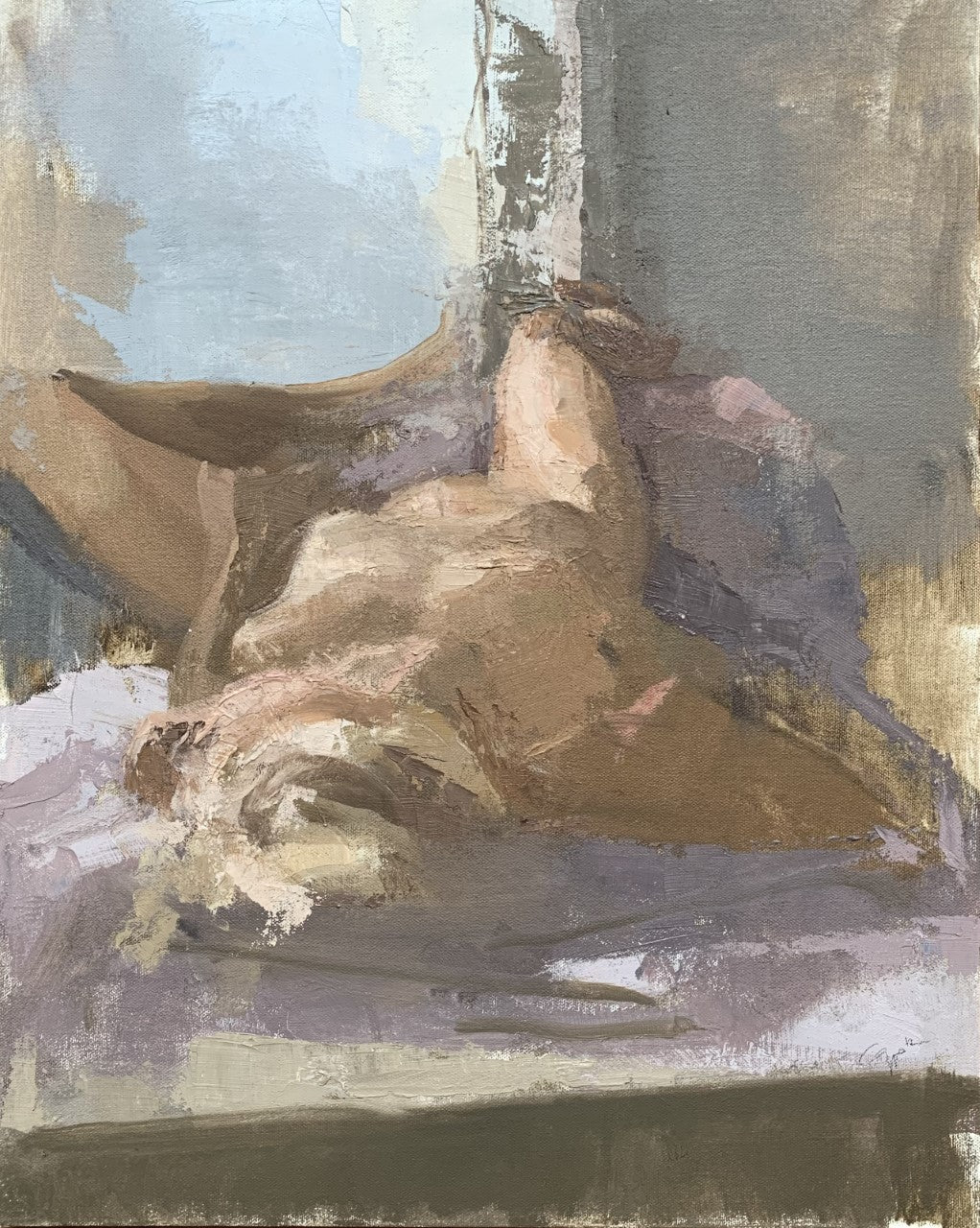 Carolyn Pyfrom Reclining Nude Purple Art Print - Modern Home Decor for Living Room & Bedroom Wall Art